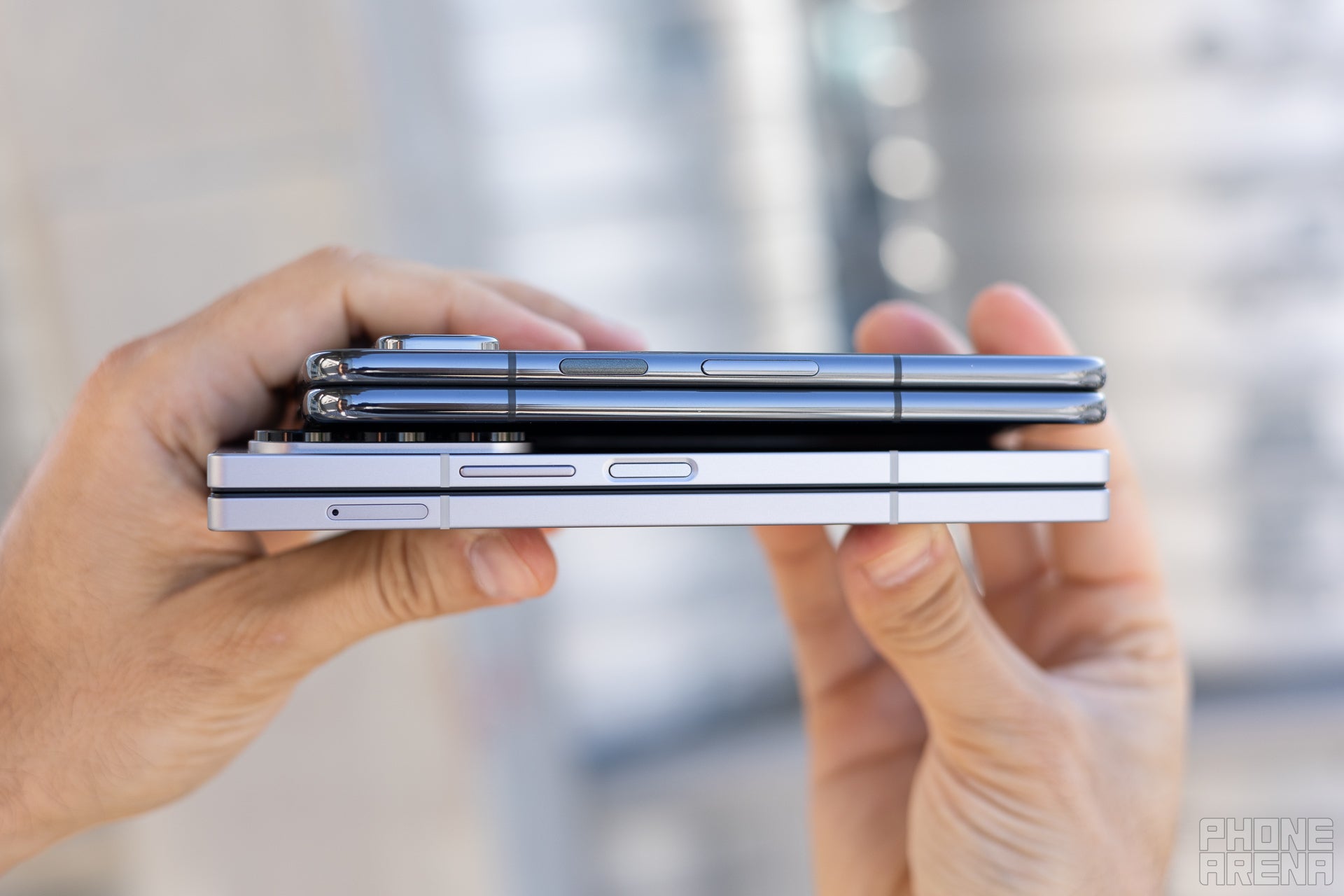 Thin and light, Samsung&#039;s foldable stands out (Image by PhoneArena) - Samsung Galaxy Z Fold 6 vs Google Pixel Fold: High-level bout