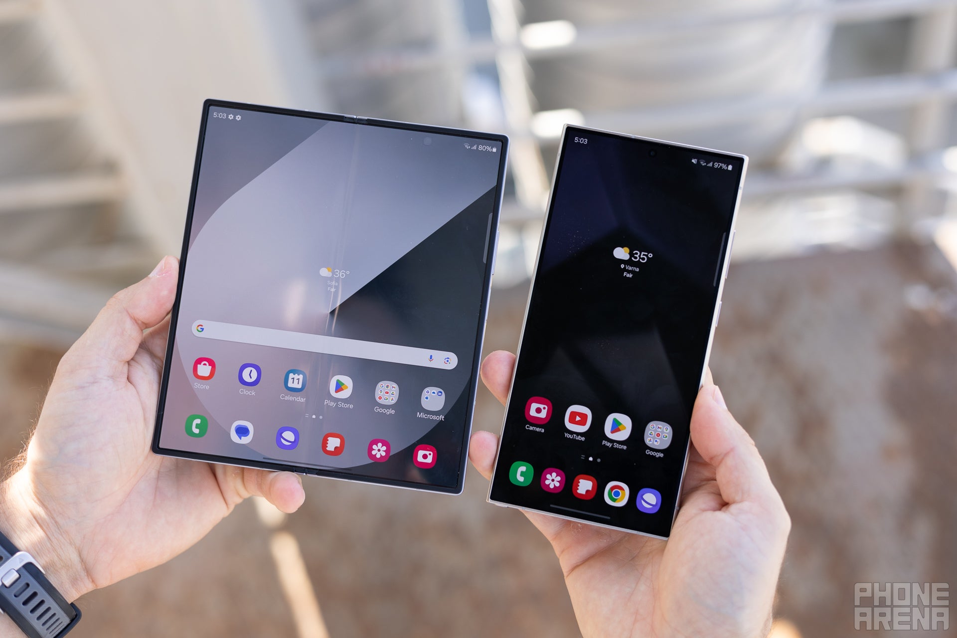 These two flagships get you all the screen real estate you might need (Image by PhoneArena) - Samsung Galaxy Z Fold 6 vs Galaxy S24 Ultra: Future versus present