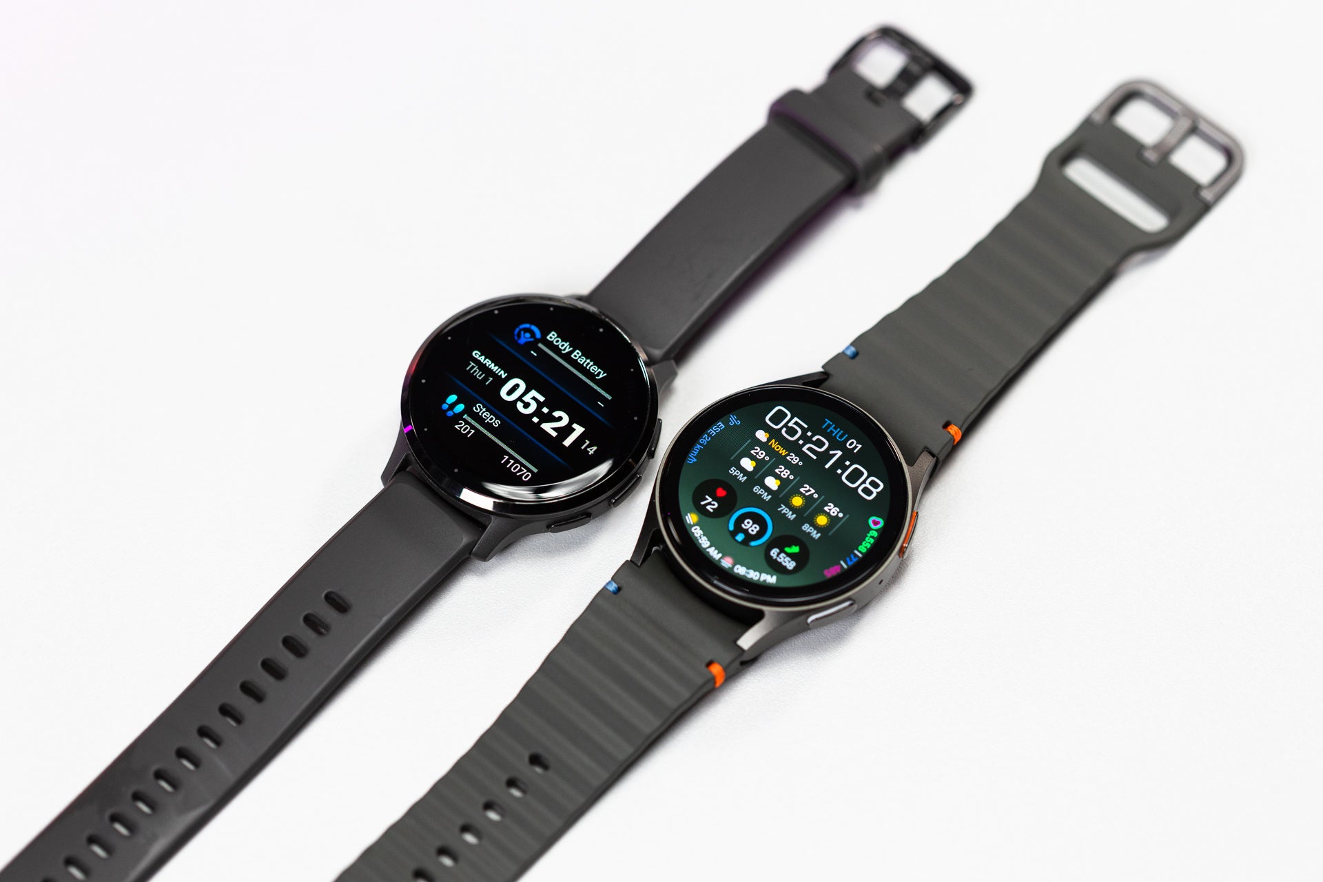 Both come with sporty bands (Image by PhoneArena) - Garmin Venu 3 vs Samsung Galaxy Watch 7: Don&#039;t make a mistake!