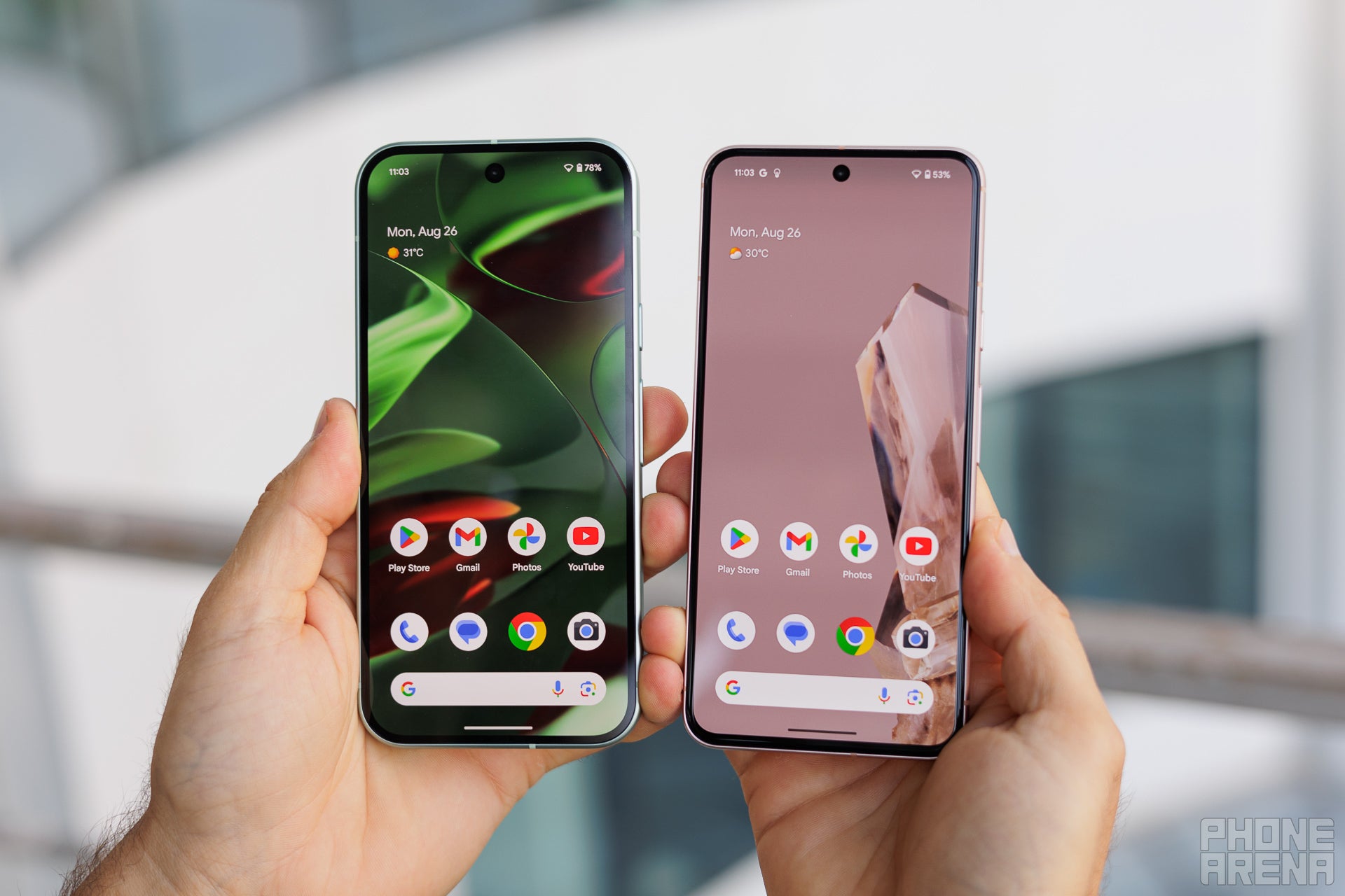 You get a much better display with the Pixel 9 (Image by PhoneArena) - Google Pixel 9 vs Google Pixel 8: There&#039;s an unsurprising winner