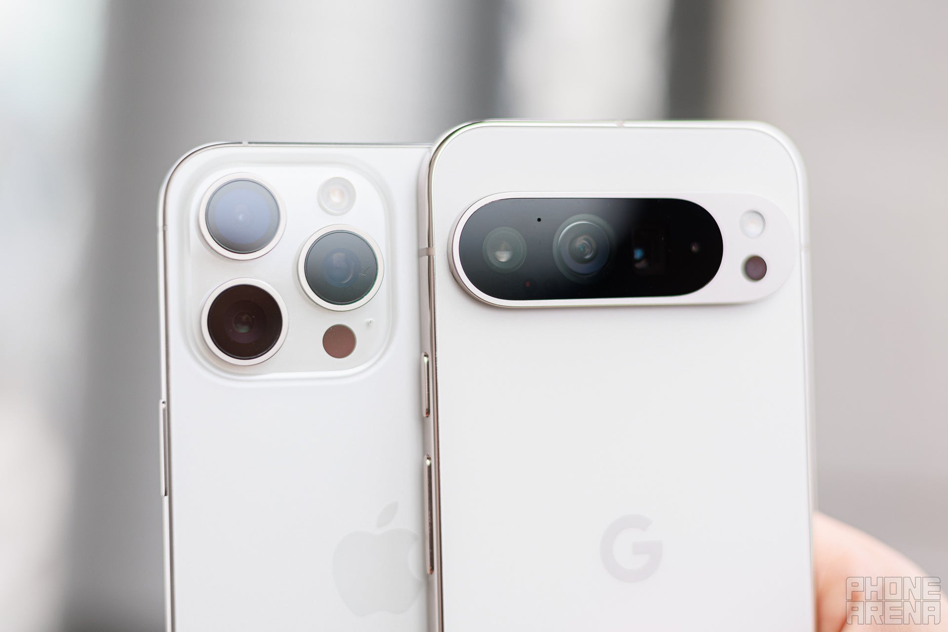 The triclops versus the stormtrooper (Image credit - PhoneArena) - Google Pixel 9 Pro XL vs Apple iPhone 15 Pro Max: XL is the new Max