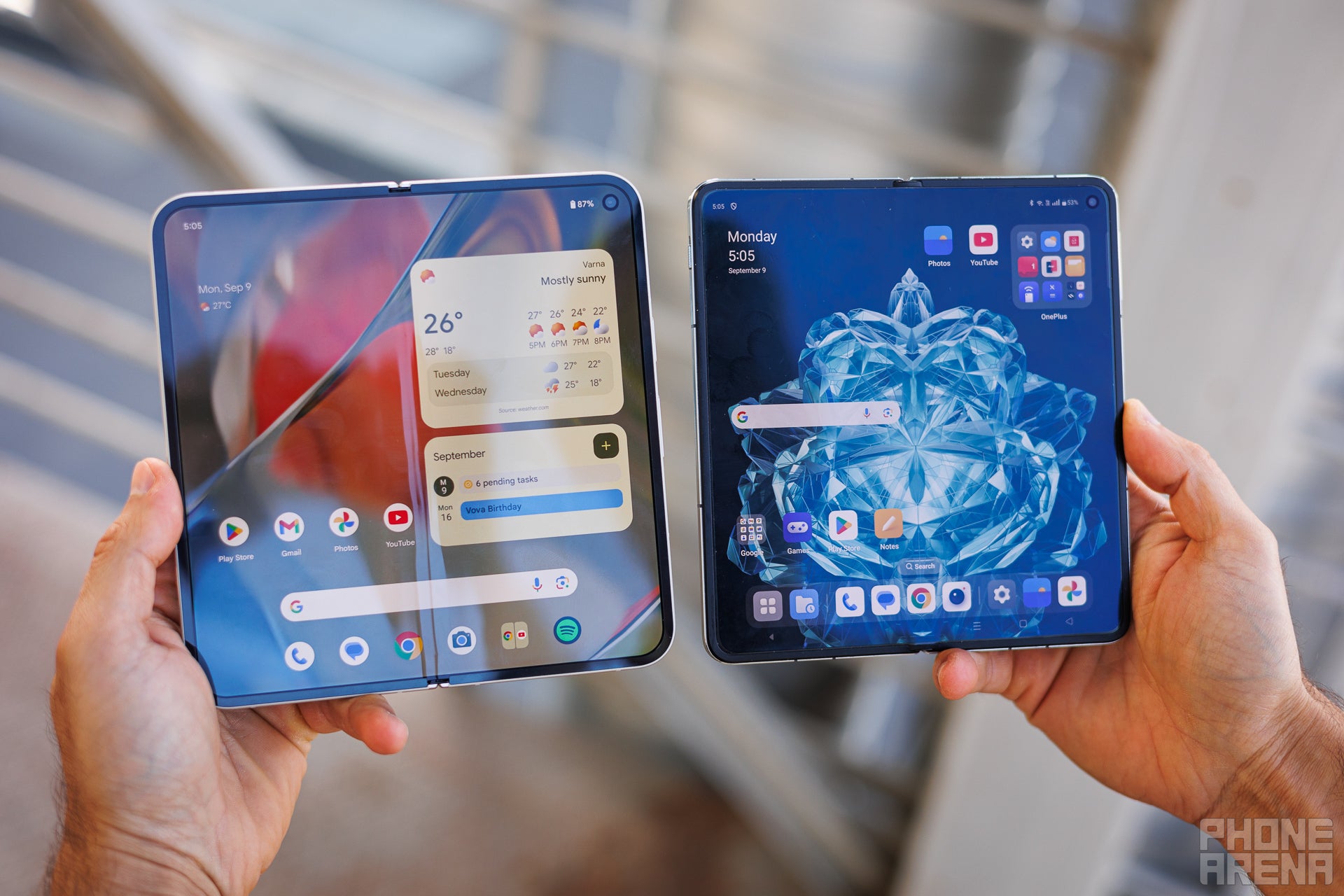 A brighter and larger screen is what you get with the Pixel 9 Pro Fold (Image by PhoneArena) - Google Pixel 9 Pro Fold vs OnePlus Open: Which one should you get?