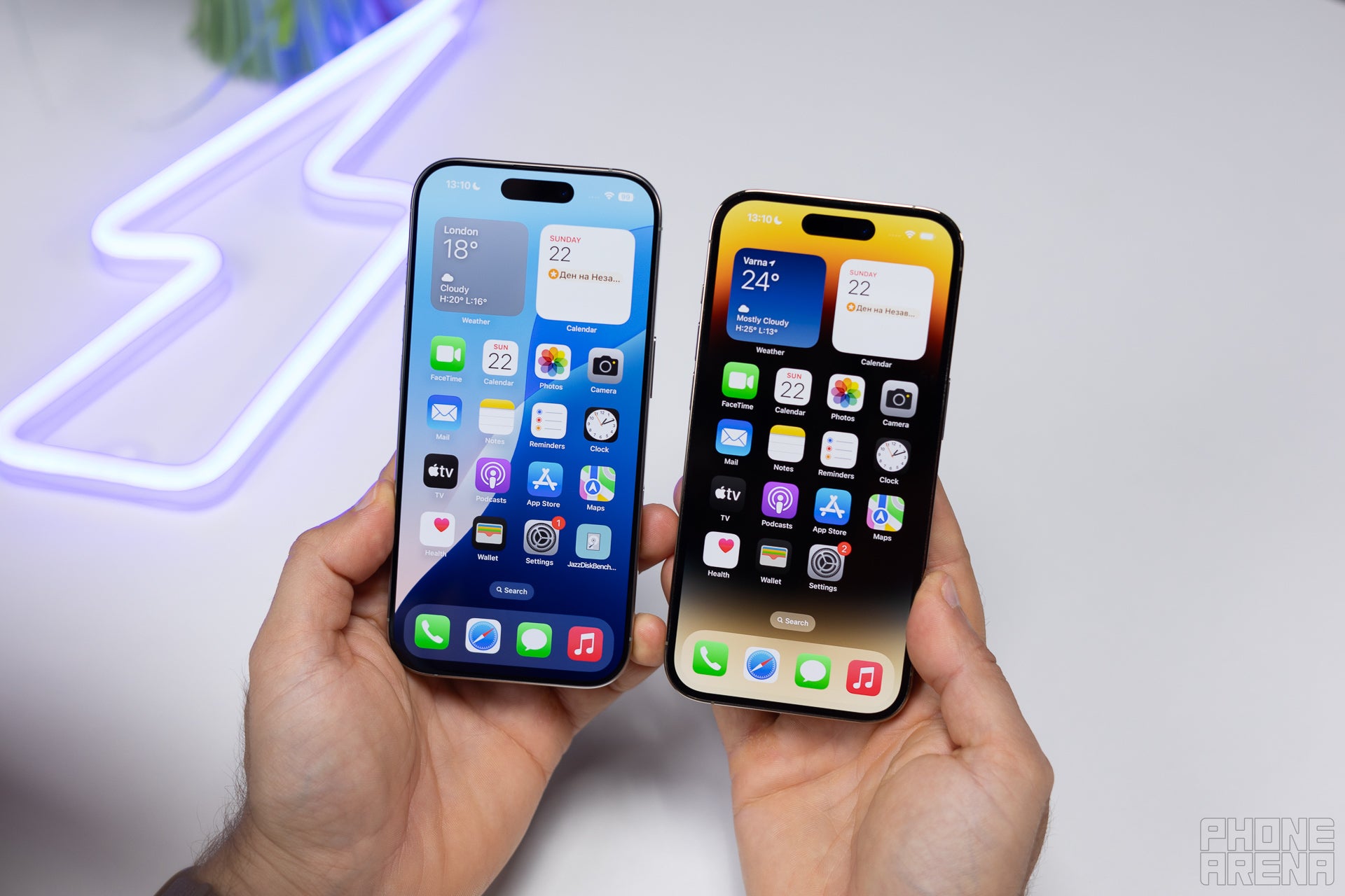 6.3-inch screen on the 16 Pro and it has very slim borders (Image by PhoneArena) - iPhone 16 Pro vs iPhone 14 Pro: What has changed?