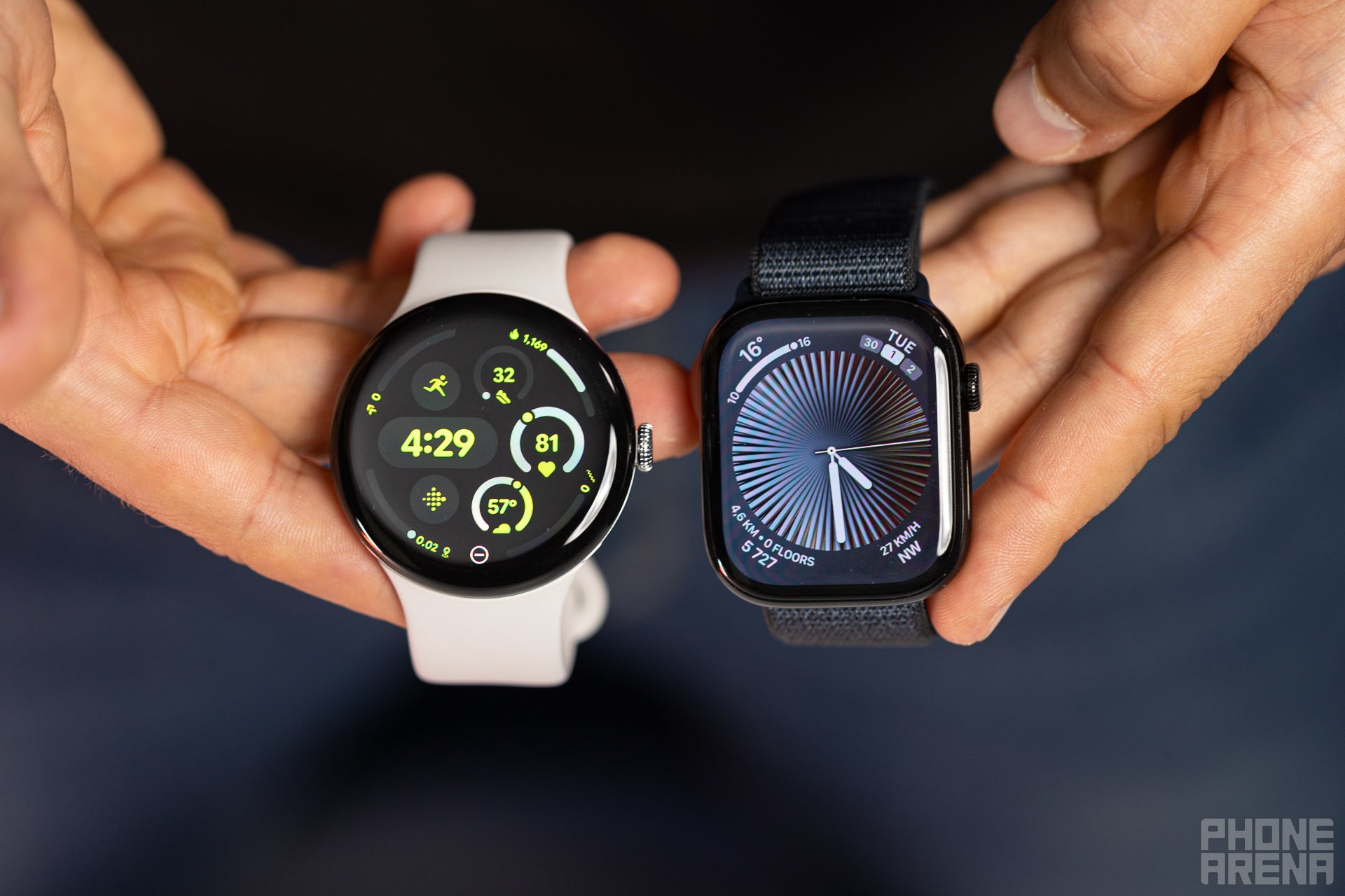 We have a clear winner, and Google needs to try harder. | Image by PhoneArena. - Google Pixel Watch 3 vs Apple Watch Series 10: Google tries, but Apple triumphs