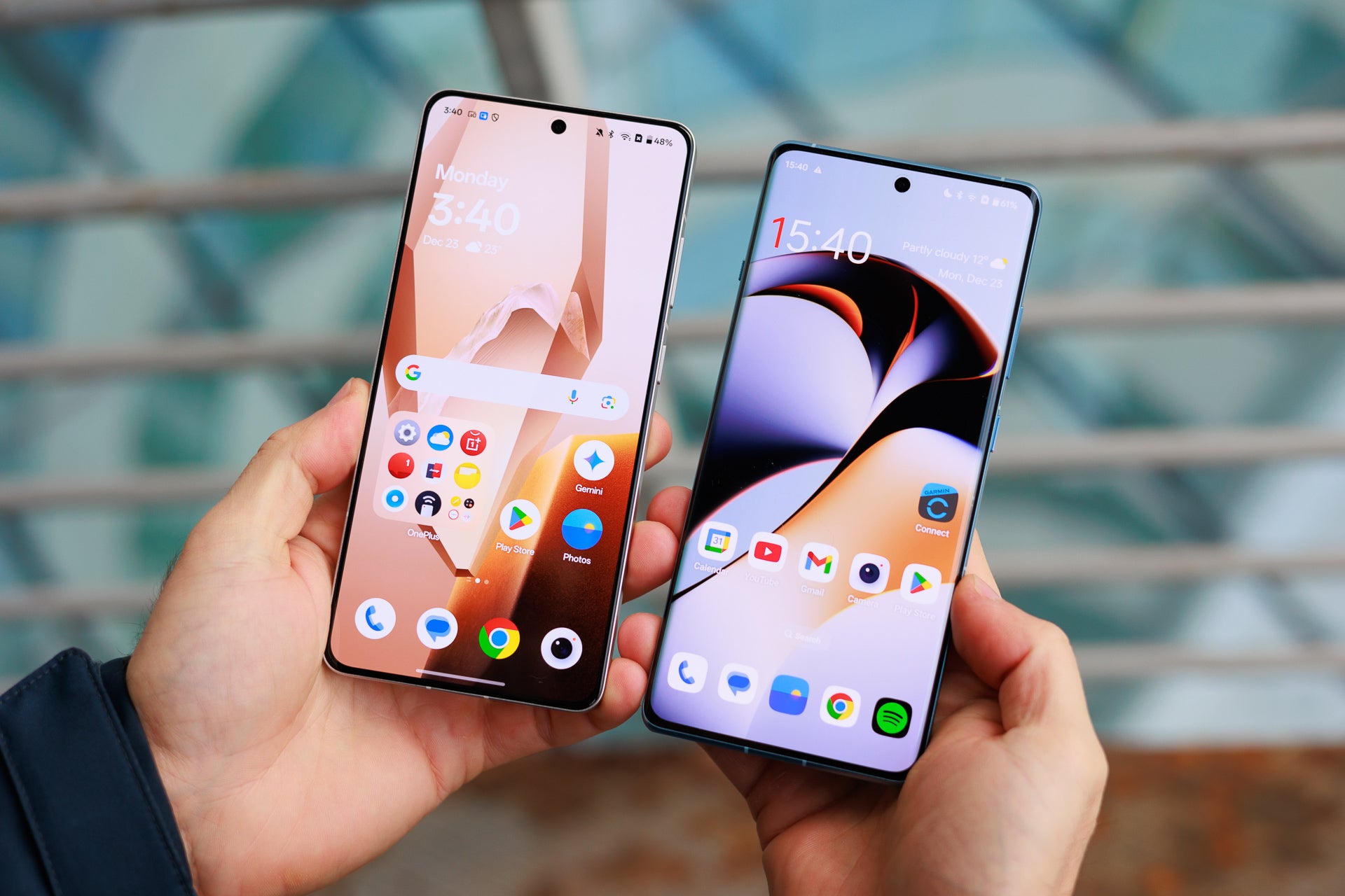 Flat display equals less distortion and no light reflections." | Image by PhoneArena. - OnePlus 13R vs OnePlus 12R: A great upgrade with some trade-offs