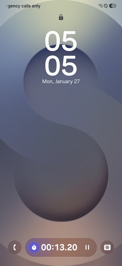 Screenshot of Galaxy 25 Ultra lockscreen