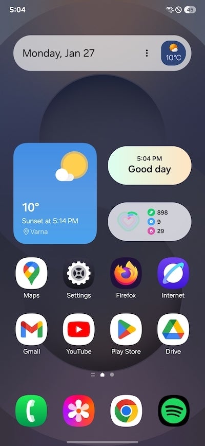 Screenshot of Galaxy 25 Ultra homescreen