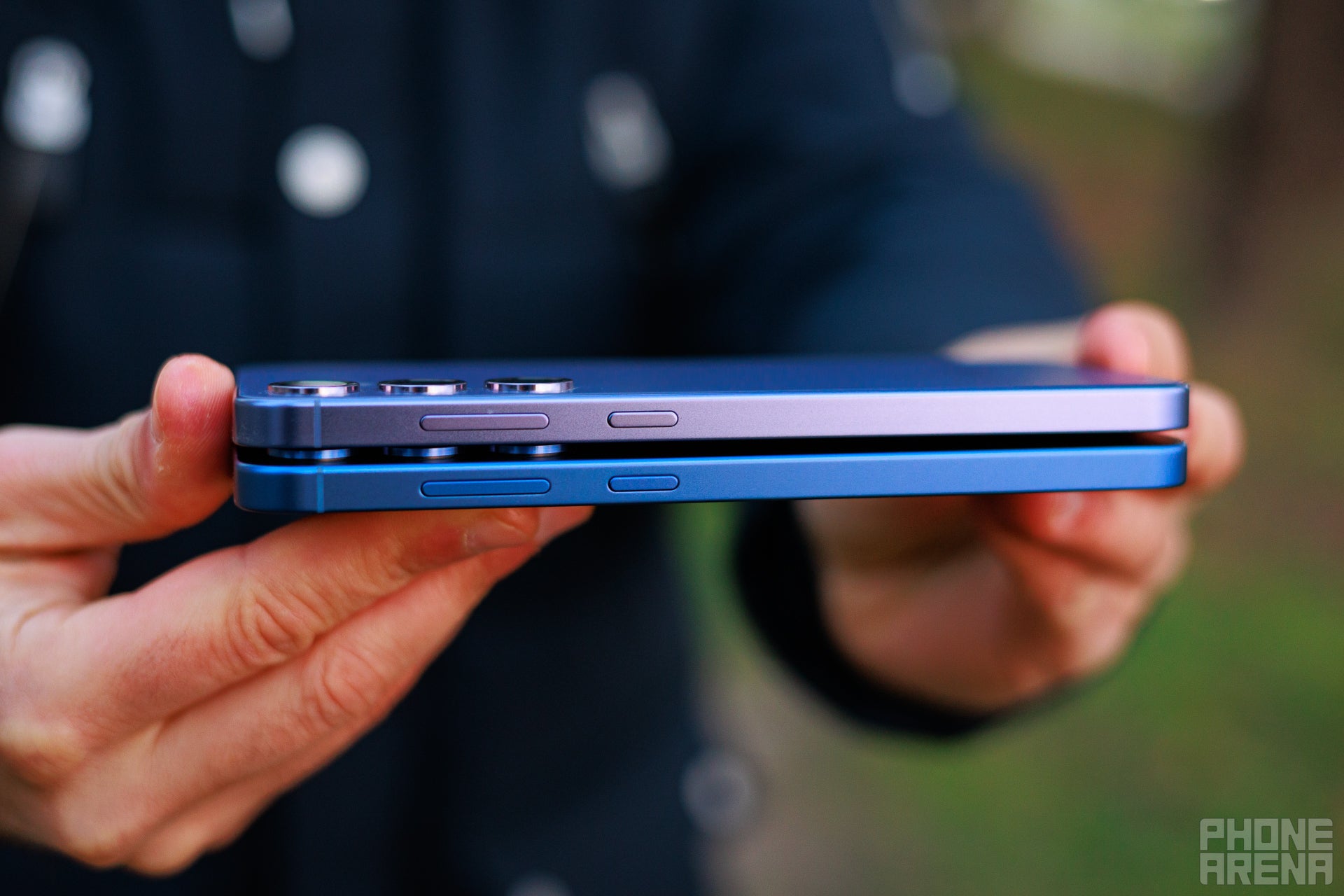 Not very thin, but not something you&#039;d call thick either (Image by PhoneArena) - Samsung Galaxy S25 Plus vs Galaxy S24 Plus: A minor upgrade if we&#039;ve seen one