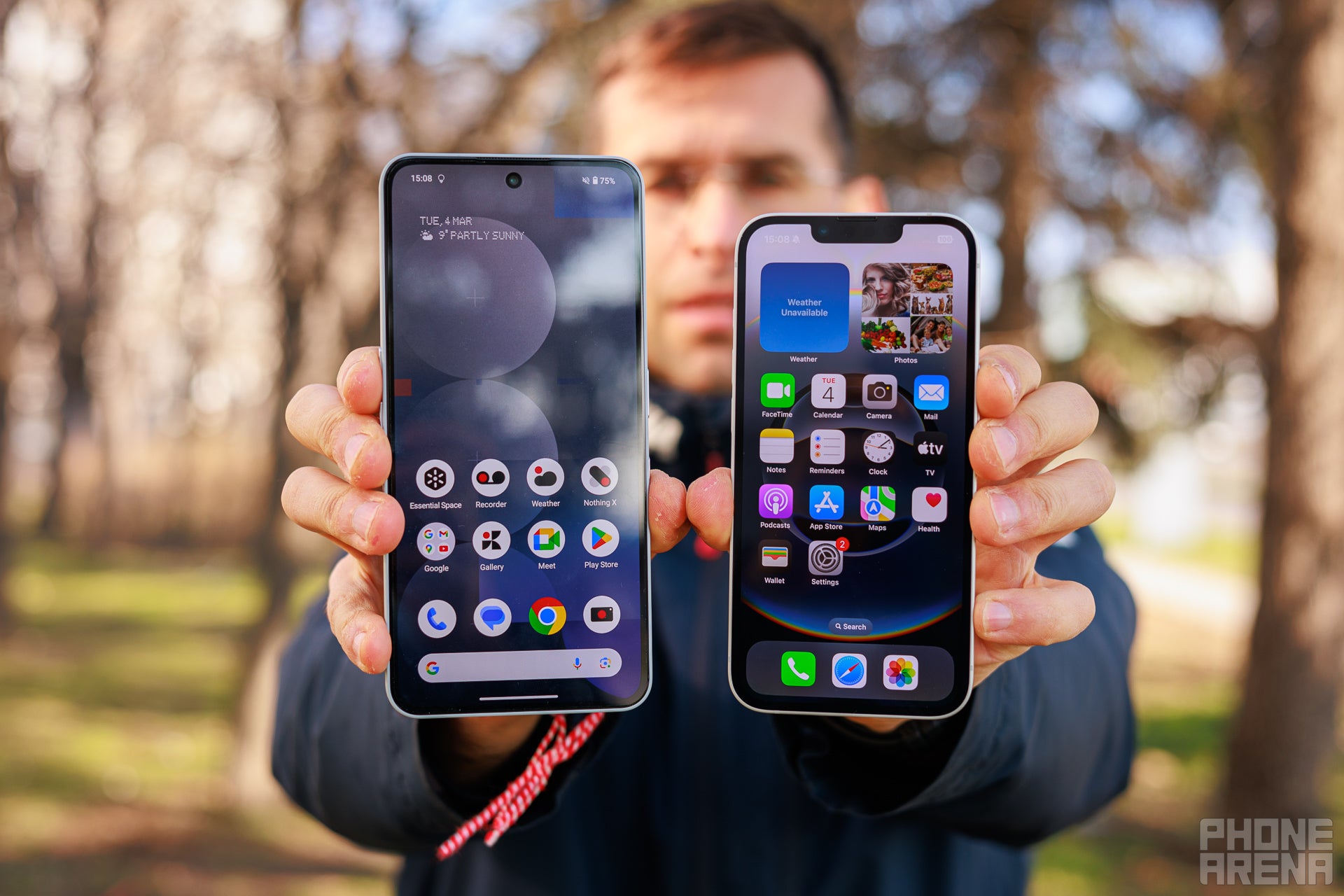 The choice is mostly about size though (Image by PhoneArena) - Nothing Phone (3a) Pro vs Apple iPhone 16e: Differences explained