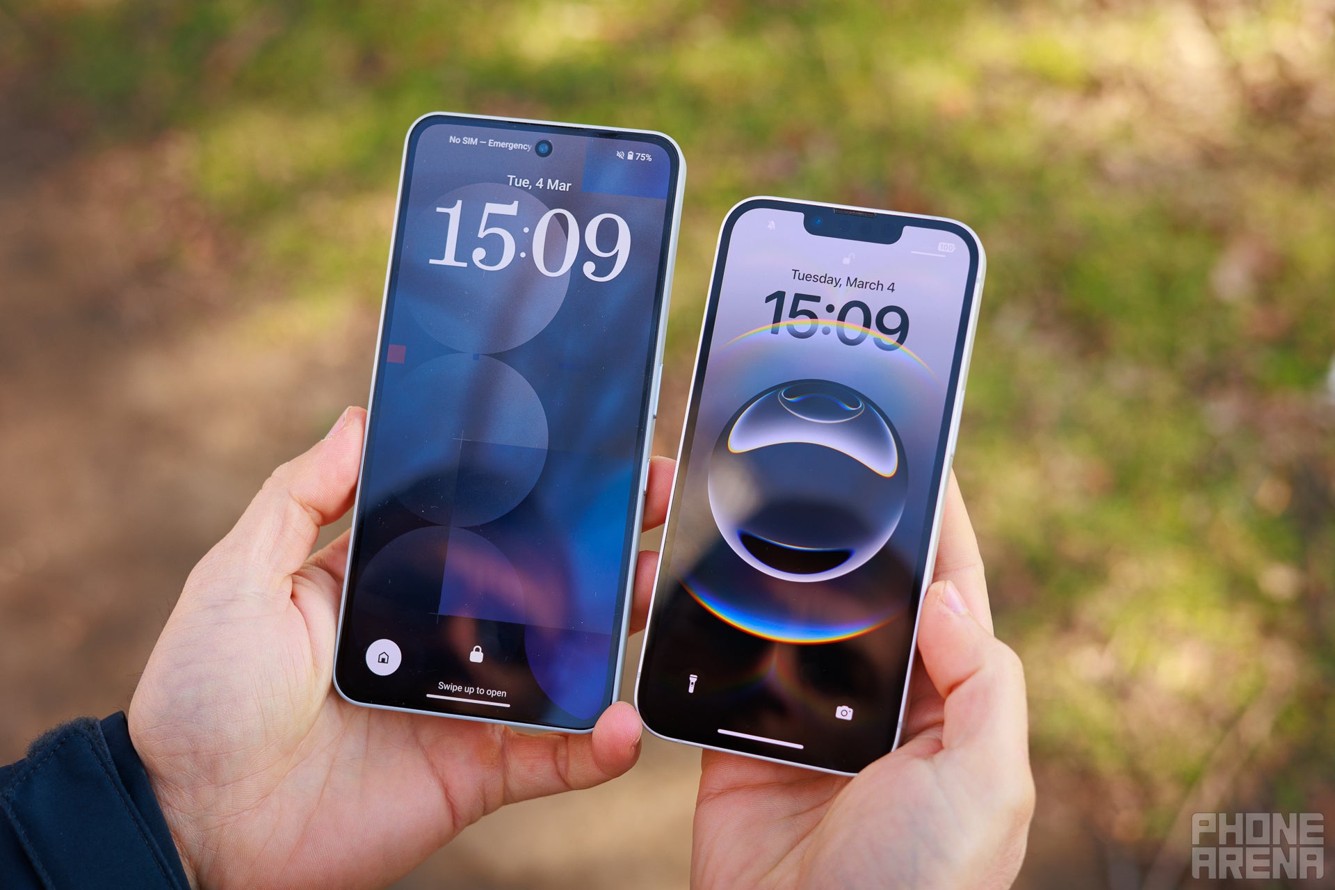 The Nothing phone gets significantly brighter (Image by PhoneArena) - Nothing Phone (3a) Pro vs Apple iPhone 16e: Differences explained