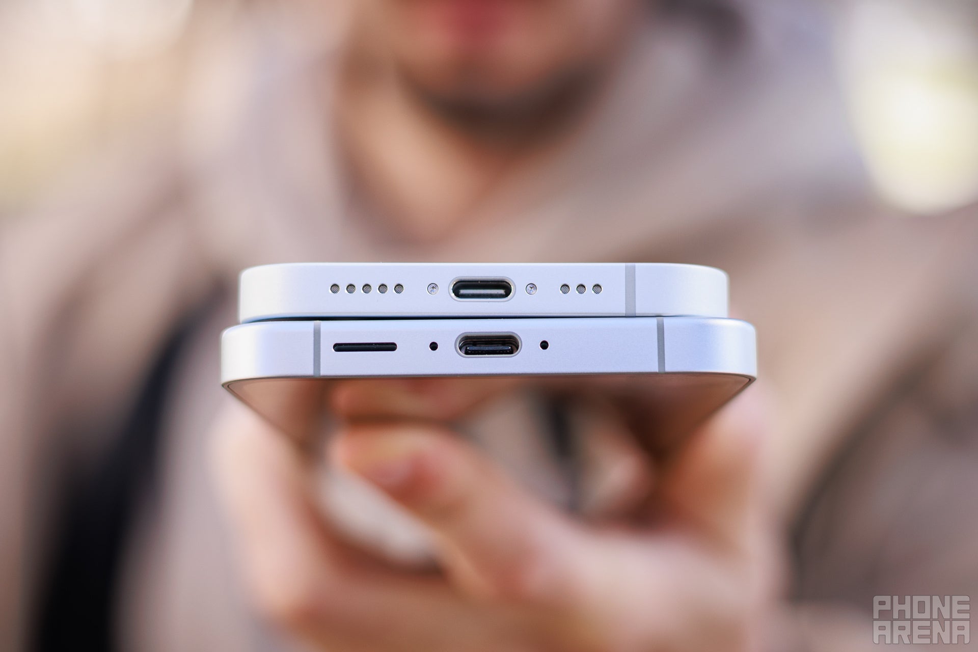 The iPhone 16e uses USB-C, just like all other recent Apple devices. | Image by PhoneArena - iPhone 16e vs Galaxy S24 FE: Don't make a mistake