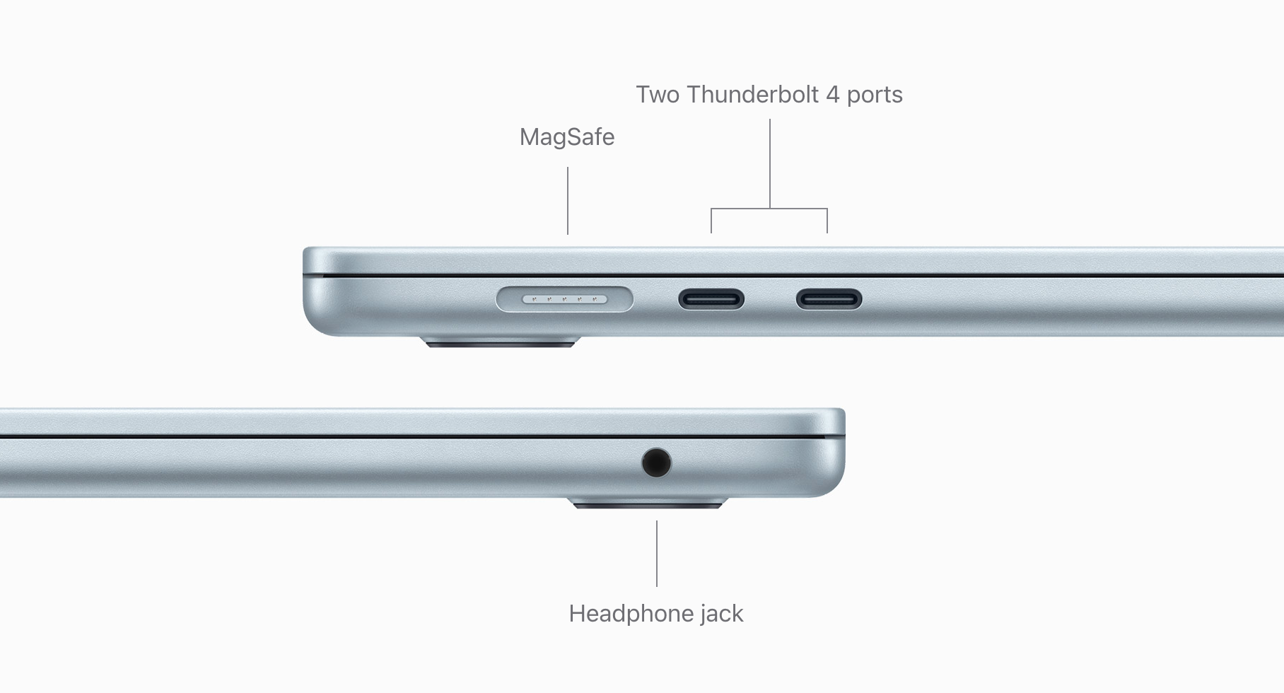 MacBook Air has fewer ports (Image Credit-Apple) - Apple MacBook Air M4 vs MacBook Pro M1 Pro/Max:  Power, portability, and performance compared