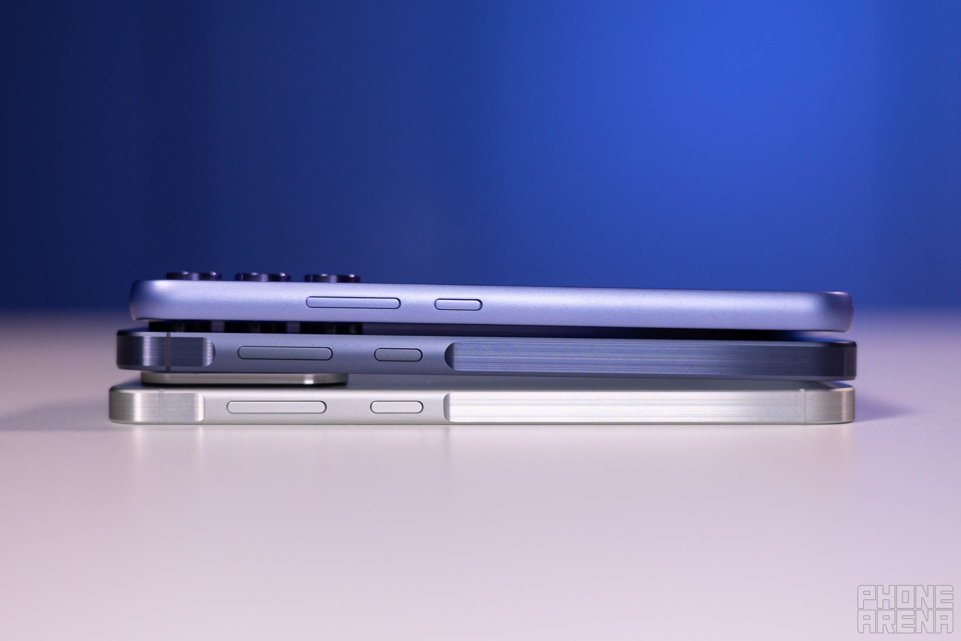 The A56's thinner body makes the previous to models look outdated by modern standards. Image by PhoneArena - Samsung Galaxy A56 vs A55 vs A54: Breaking down the evolution in Samsung’s mid-range series