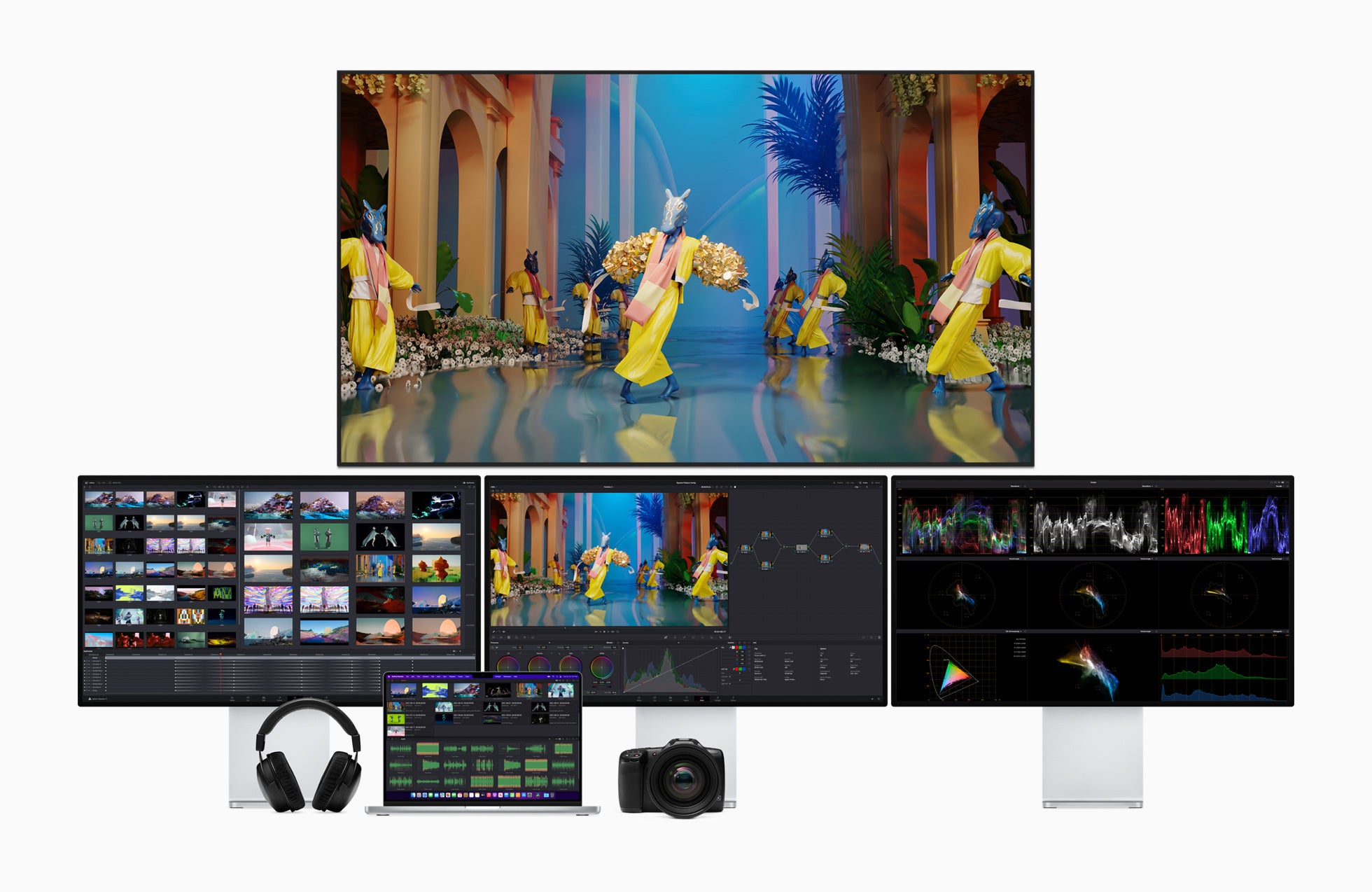 An M1 Max powering a couple of extra monitors without much hassle (Image Credit-Apple) - Apple MacBook Air M4 vs MacBook Pro M1 Pro/Max:  Power, portability, and performance compared