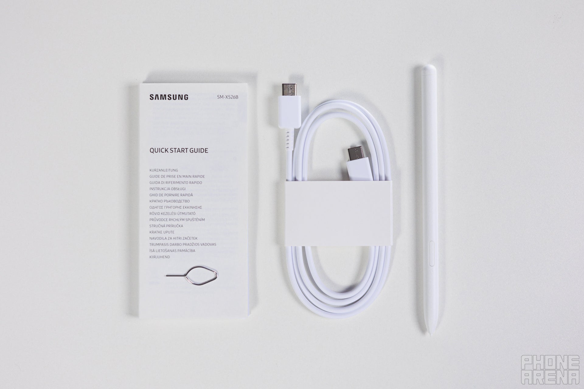 A rather bleak selection of accessories in the box, but hey, at least we get an S Pen! (Image by PhoneArena) - Samsung Galaxy Tab S10 FE Review: The budget tablet that just makes sense