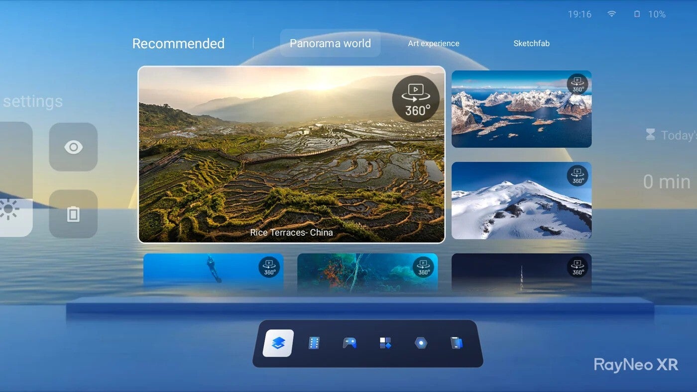 This is pretty much what the home hub looks like. | Image by PhoneArena - RayNeo Air 3s review: not quite XR, but hear me out