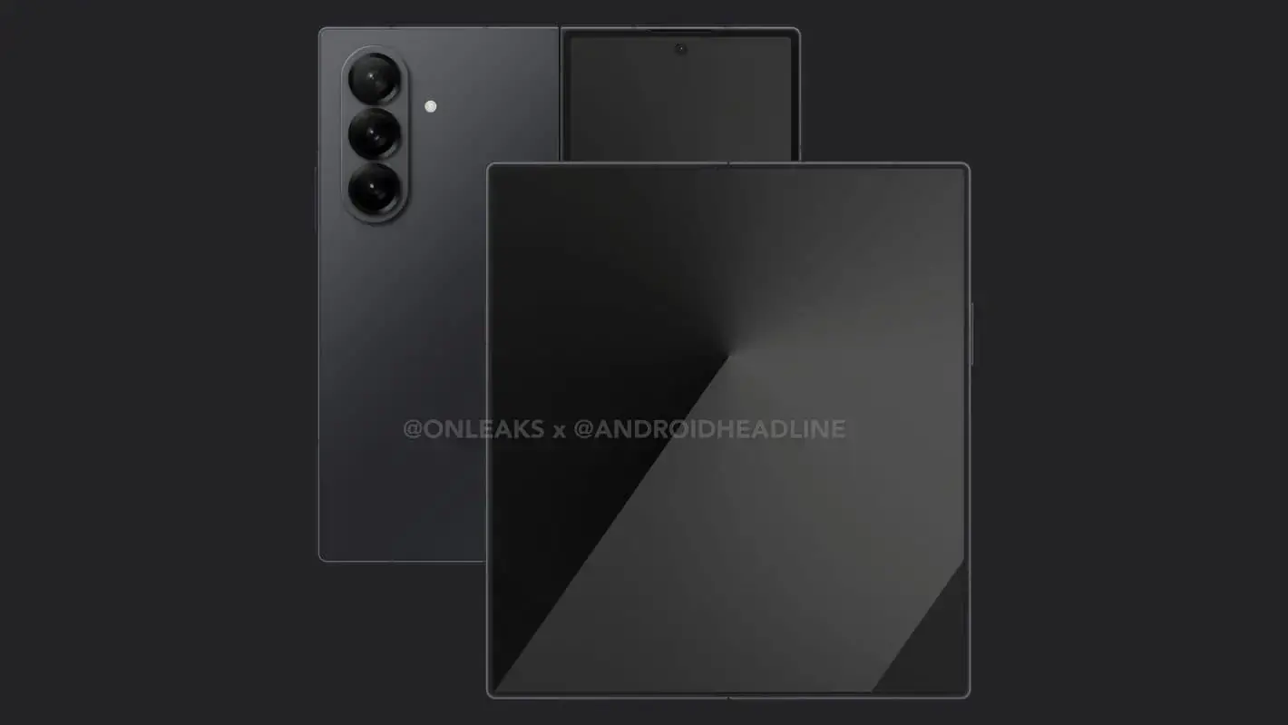 Galaxy Z Fold 7 renderiza com base em vazamentos (credit -onleaks, manchetes do Android) - Galaxy Z Fold 7 vs Pixel 10 Pro Fold: Principais diferenças a serem esperadas