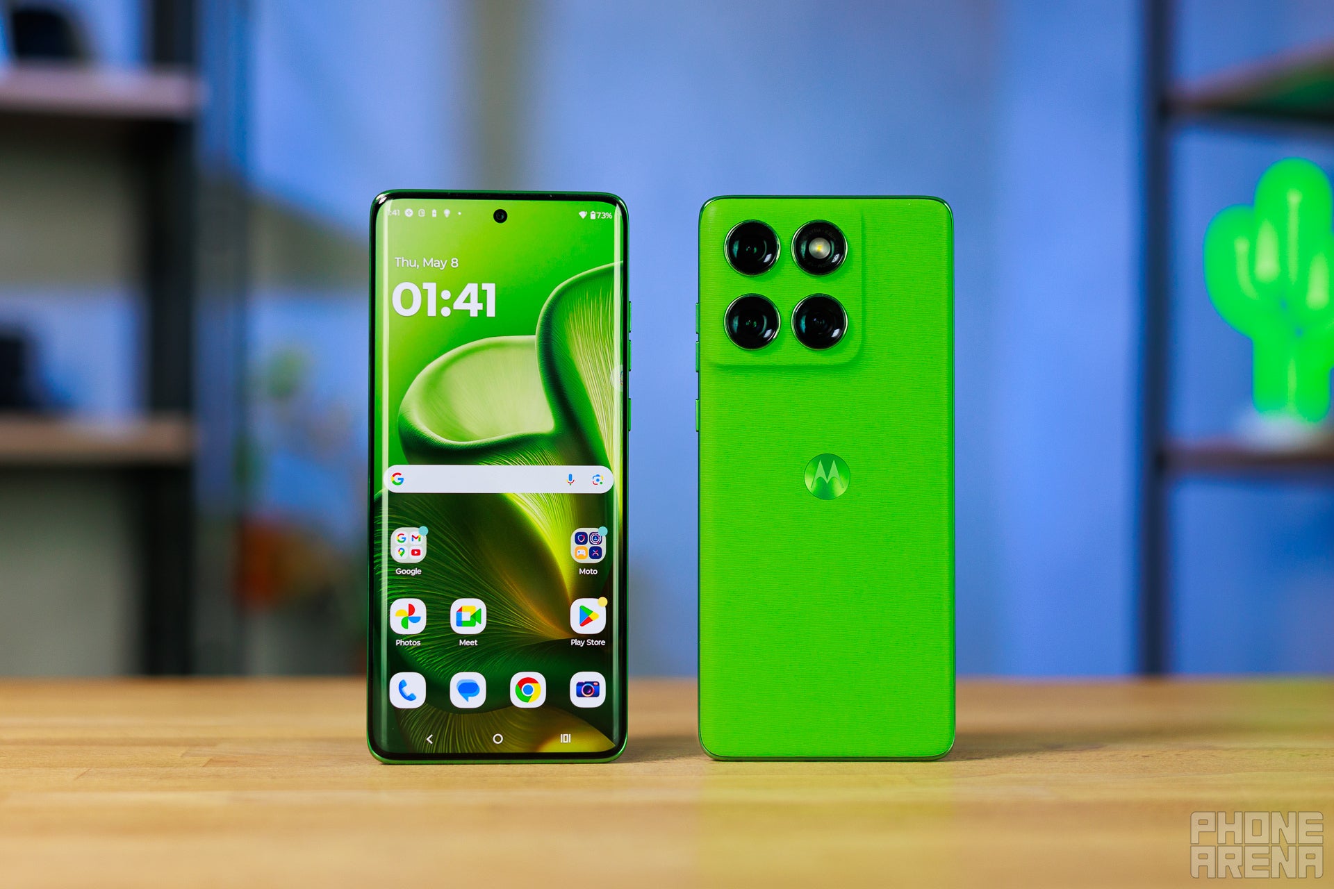 The green option we had at the office is a bit... too green. | Image by PhoneArena - Motorola Edge 60 Review: One of the best cameras for this price