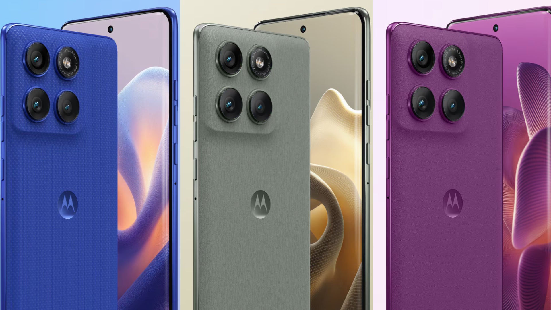 The Motorola Edge 60 Pro in its three color variants. | Image credits — Motorola - Motorola Edge 60 Pro Review: It excels where it matters... and stumbles where it shouldn&#039;t