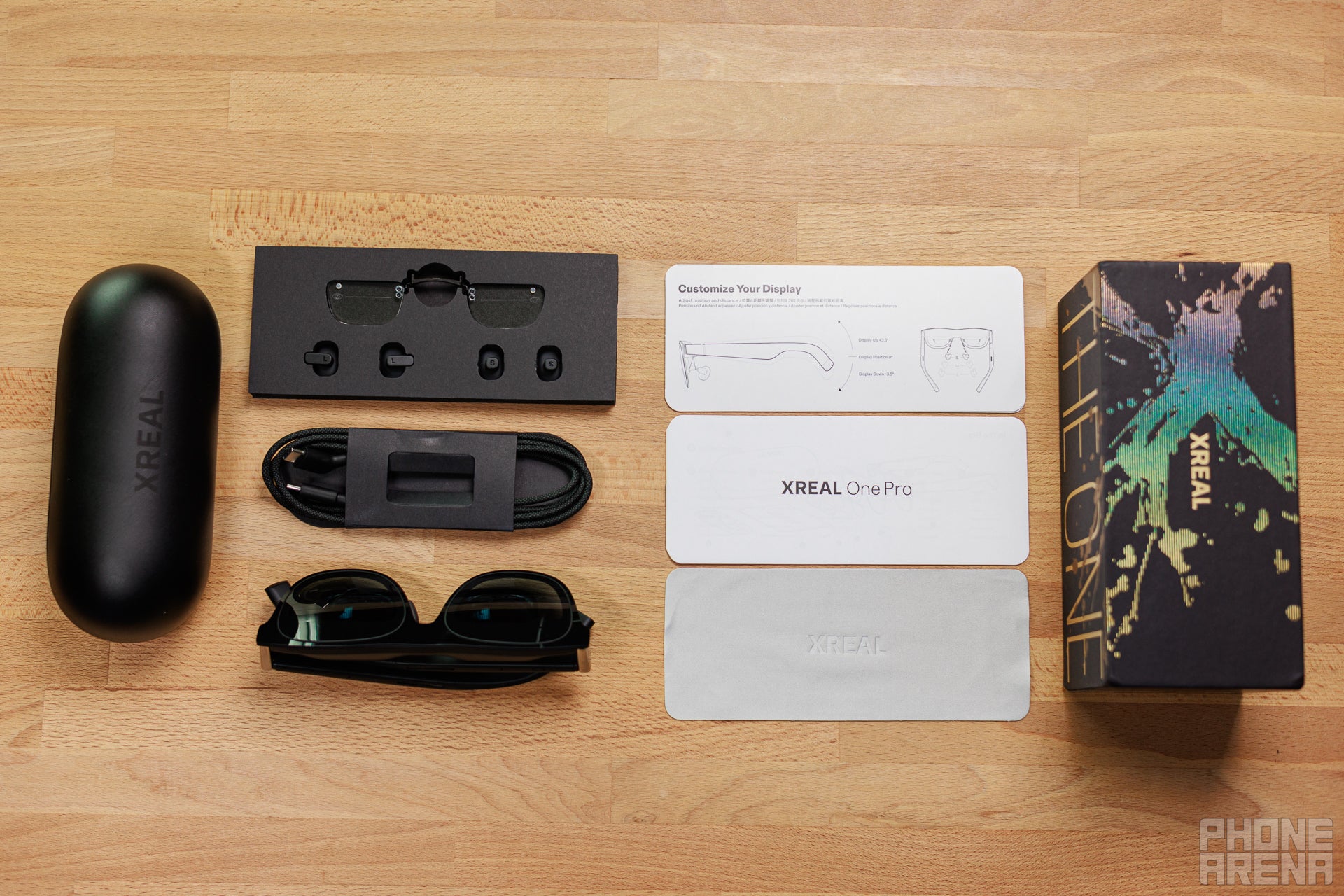 A layoud of the contents. | Image by PhoneArena - Xreal One Pro and Eye review: better, but not for everybody