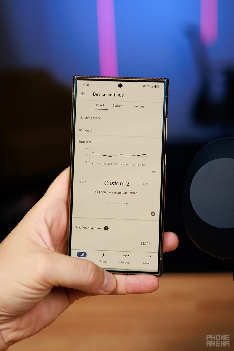 The EQ app for the Sony headphones
