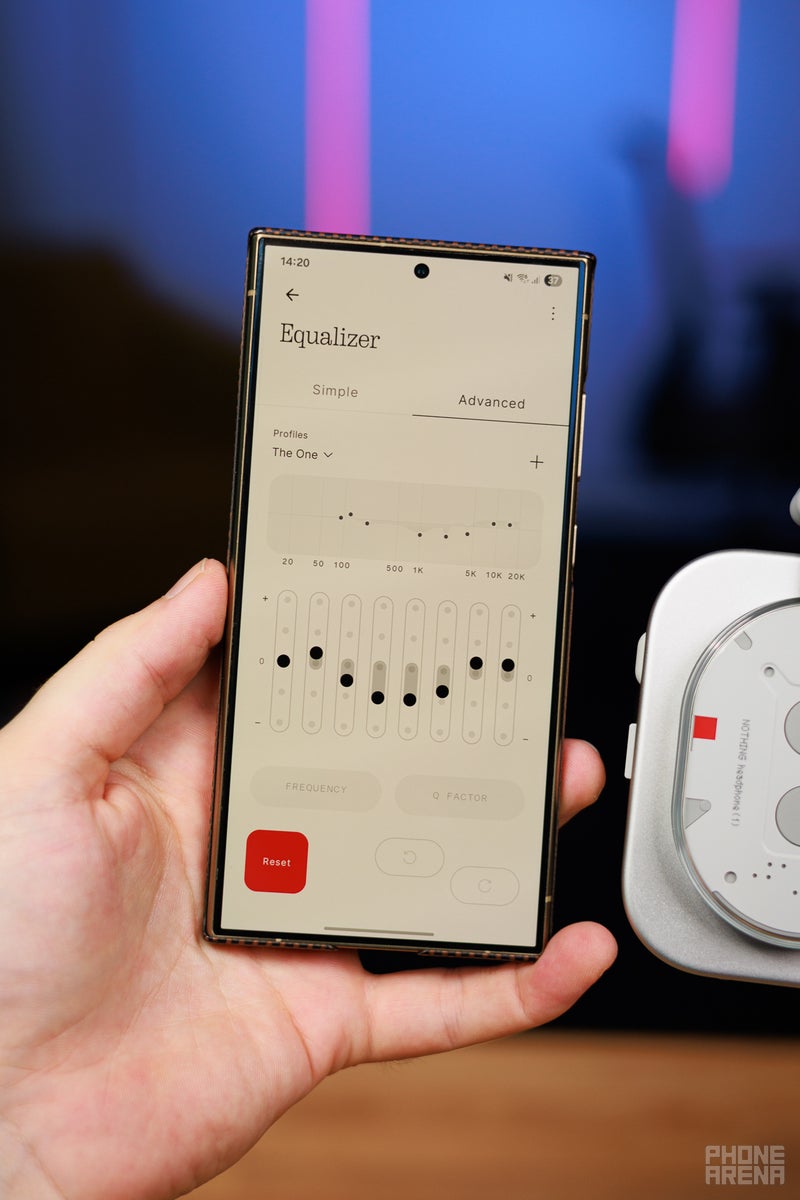 The EQ app for the Nothing headphones
