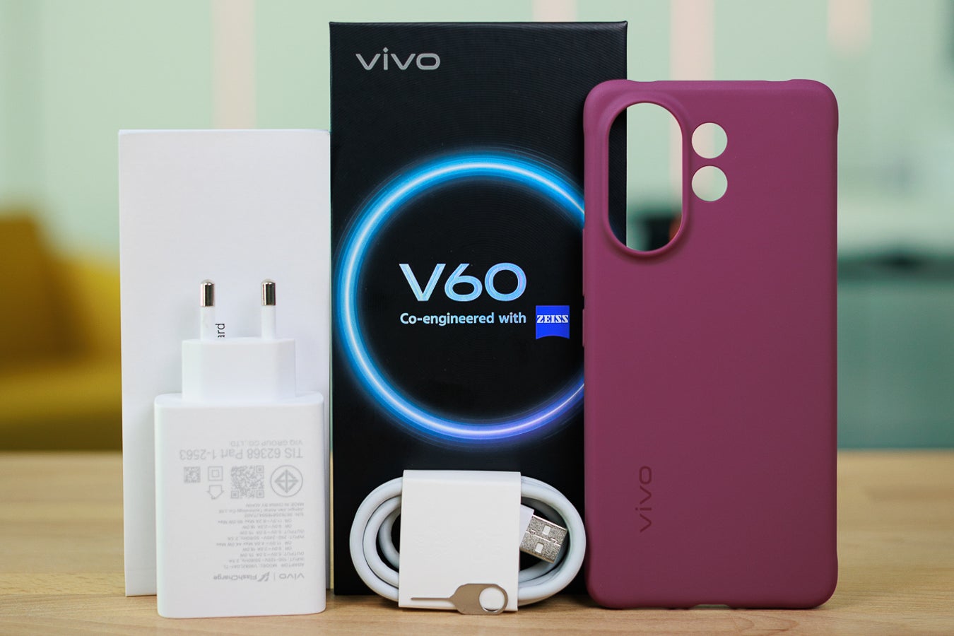 A case, 90W charger, and cable all come in the V60 box, giving more than most competitors these days. | Image credit — PhoneArena - Vivo V60 review: Outstanding battery life and a solid camera experience