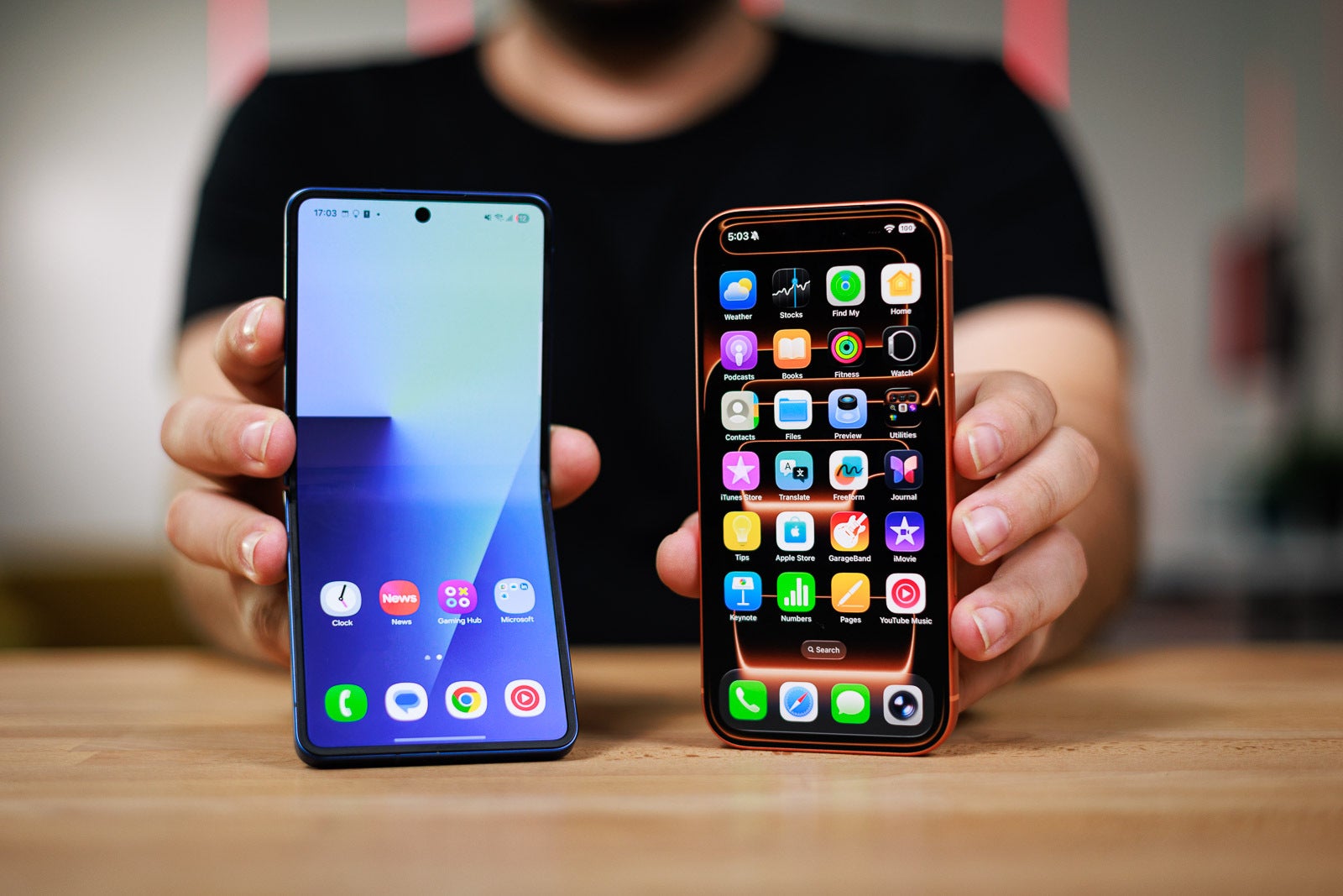 Image credit — PhoneArena - Samsung Galaxy Z Flip 7 vs iPhone 17 Pro: What’s the smarter $1,099 buy in 2025?