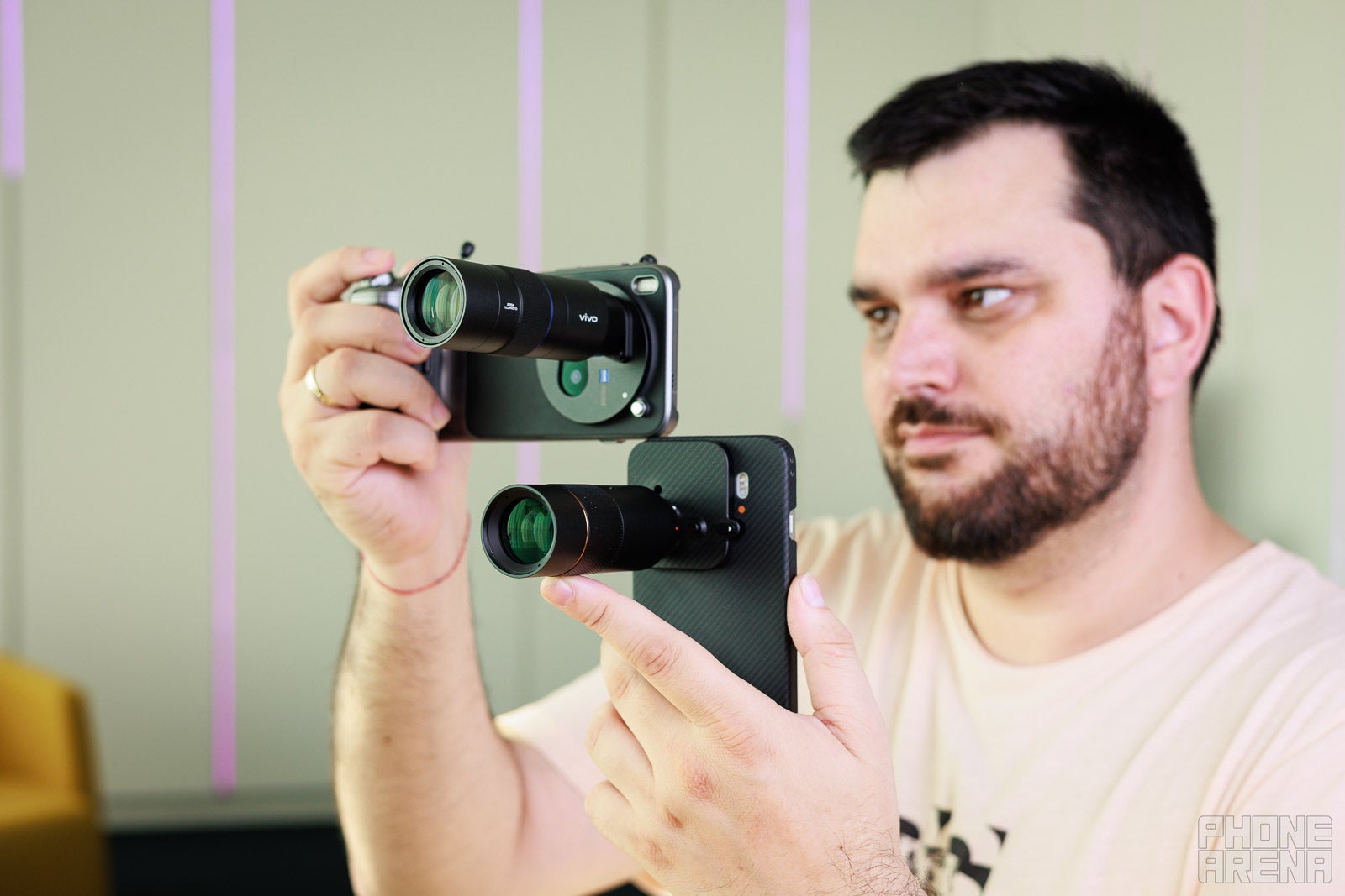 Oppo Find X9 Pro vs Vivo X300 Pro's equivalent teleconverter kits (Image by PhoneArena) - Oppo Find X9 Pro review: The most unhinged flagship of 2025 (in all the right ways)