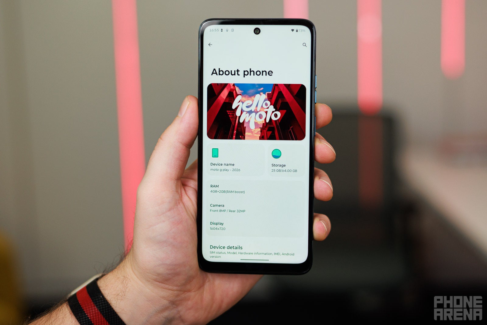 Moto G Play 2026 “About phone” screen.