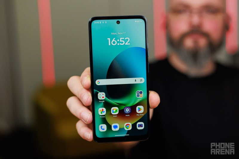 Moto G Play 2026 front display in hand.