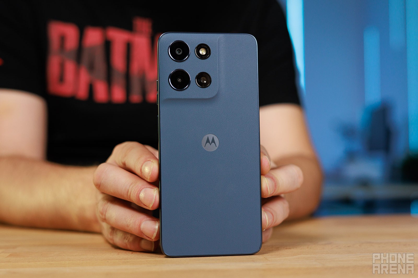 Moto G (2026) back design shown in hand with Motorola logo