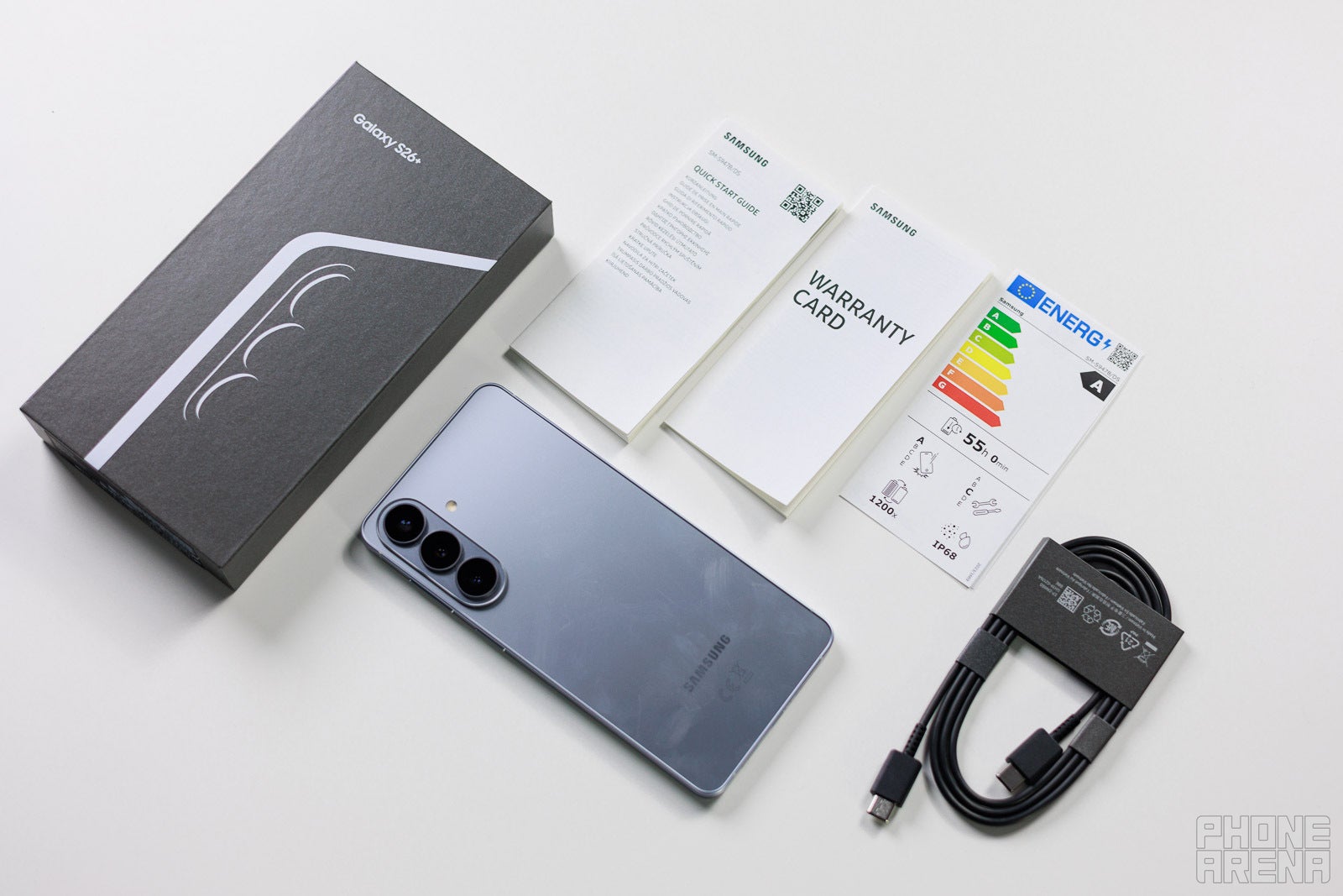 A pretty lackluster unboxing. | Image by PhoneArena - Samsung Galaxy S26 Plus review: A perfectly good phone with no reason to exist