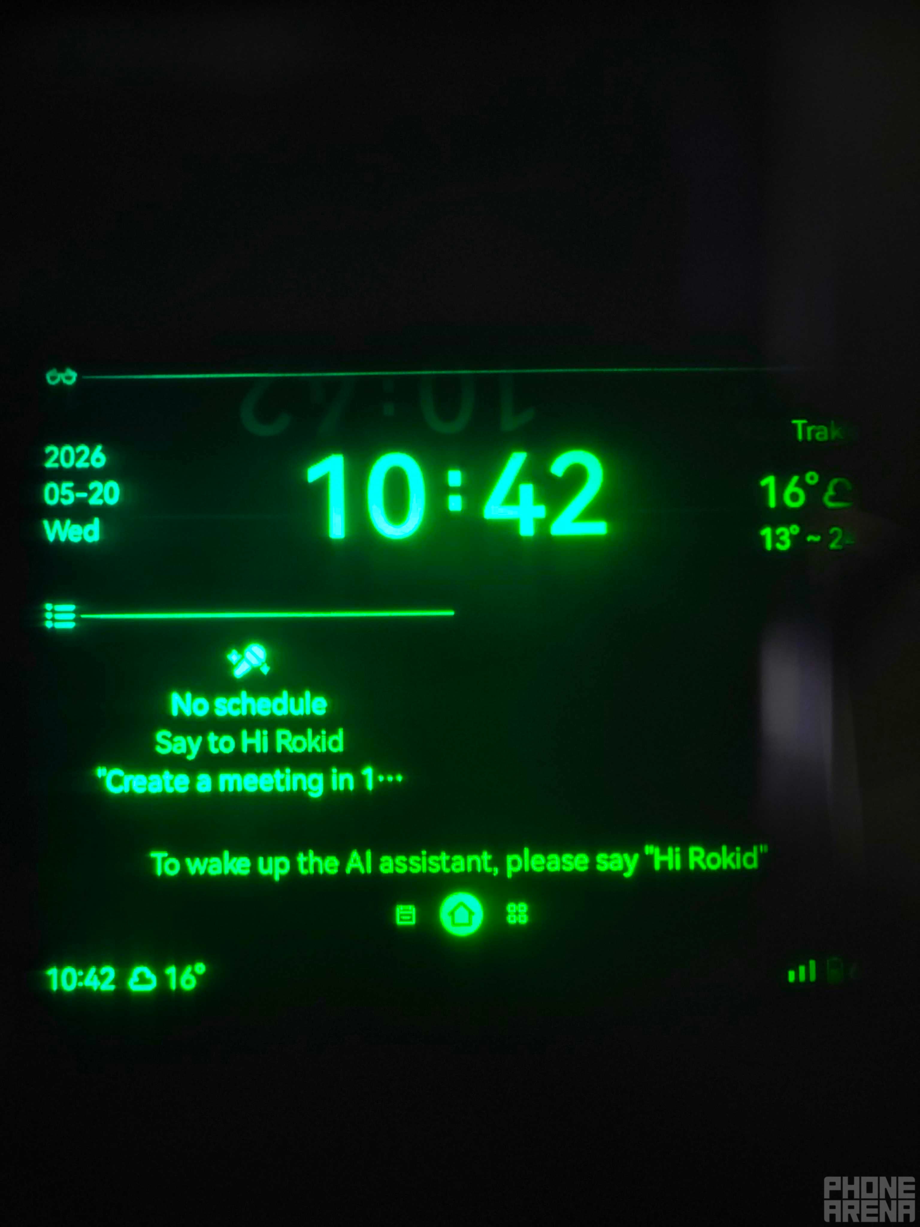 Pardon the slant, but it helps with showing you what it looks like. | Image by PhoneArena - Rokid Glasses review: AI glasses with a screen