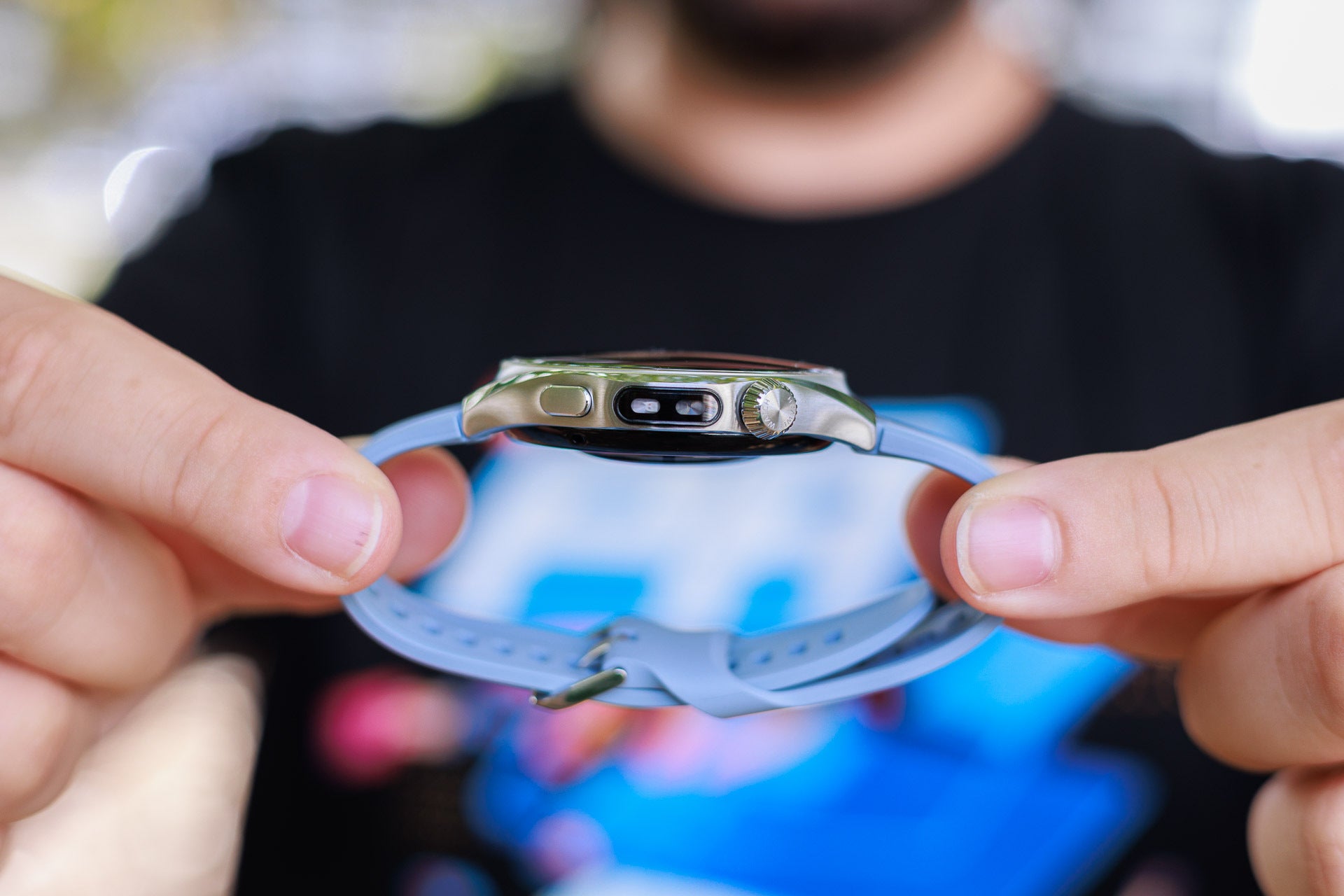 The improved 12-channel X-TAP sensor doubles responsiveness versus the Watch 5. | Image by PhoneArena - Huawei Watch 6 Review: The best practical smartwach out there?