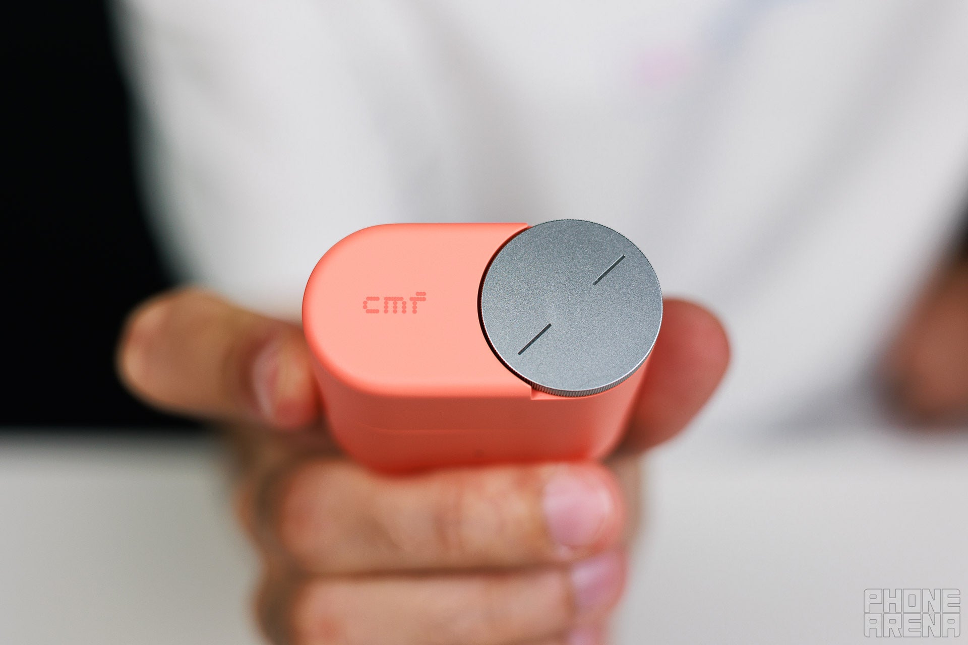 Volume and playback control on the case | Image by PhoneArena - Nothing's CMF Clip Pro buds: Nothing knows audio ball