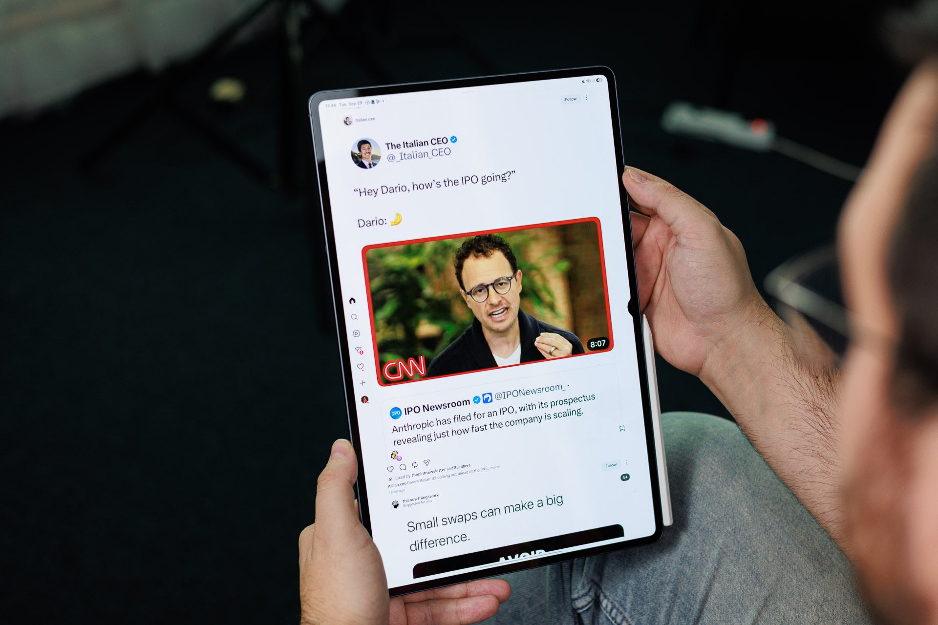Instagram's layout for Android tablets is quite decadent and wasteful. | Image by PhoneArena - Samsung Galaxy Tab S12 Ultra review: Last year's tablet at next year's price