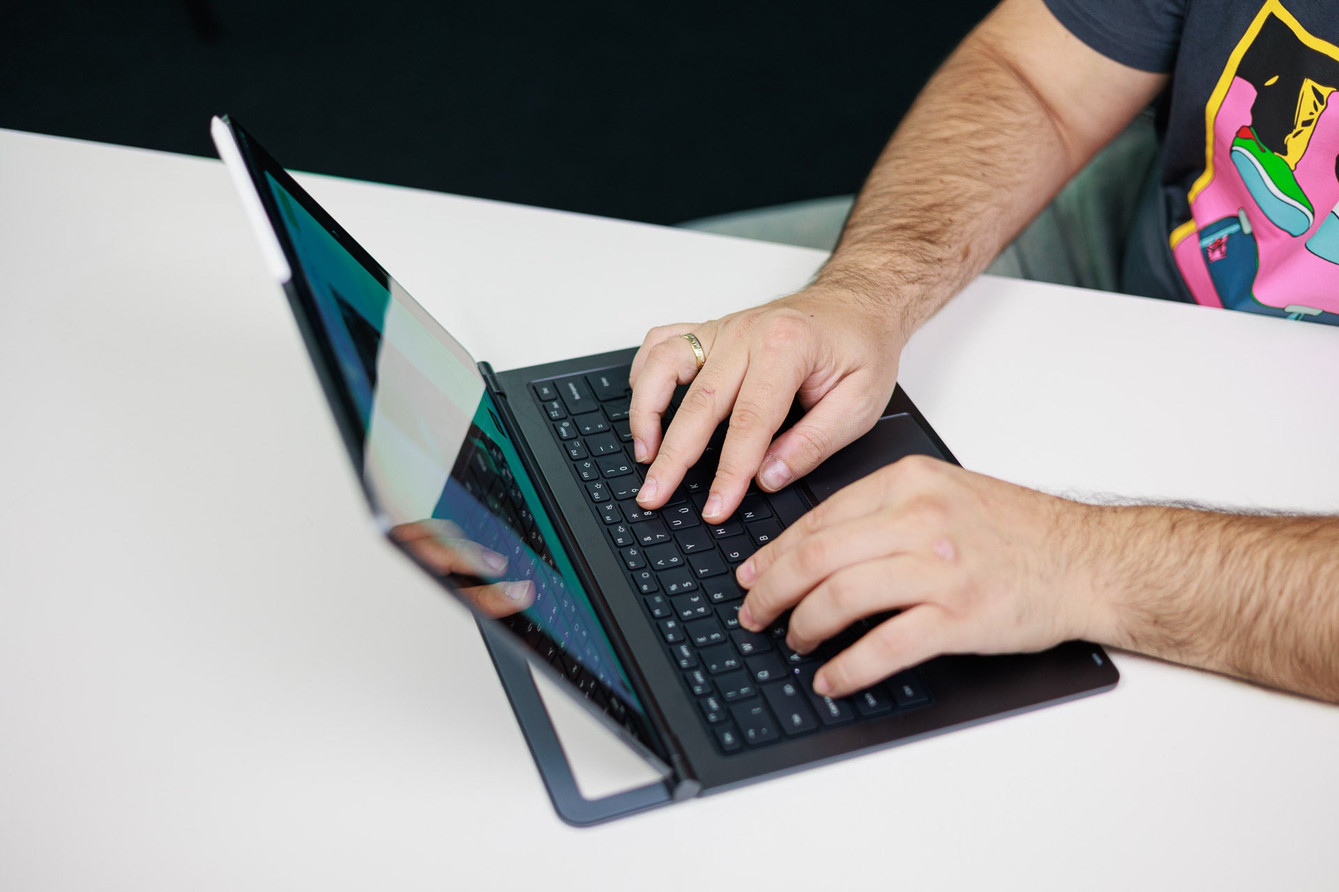 Typing is a joy on this large and spacious keyboard. | Image by PhoneArena - Samsung Galaxy Tab S12 Ultra review: Last year's tablet at next year's price