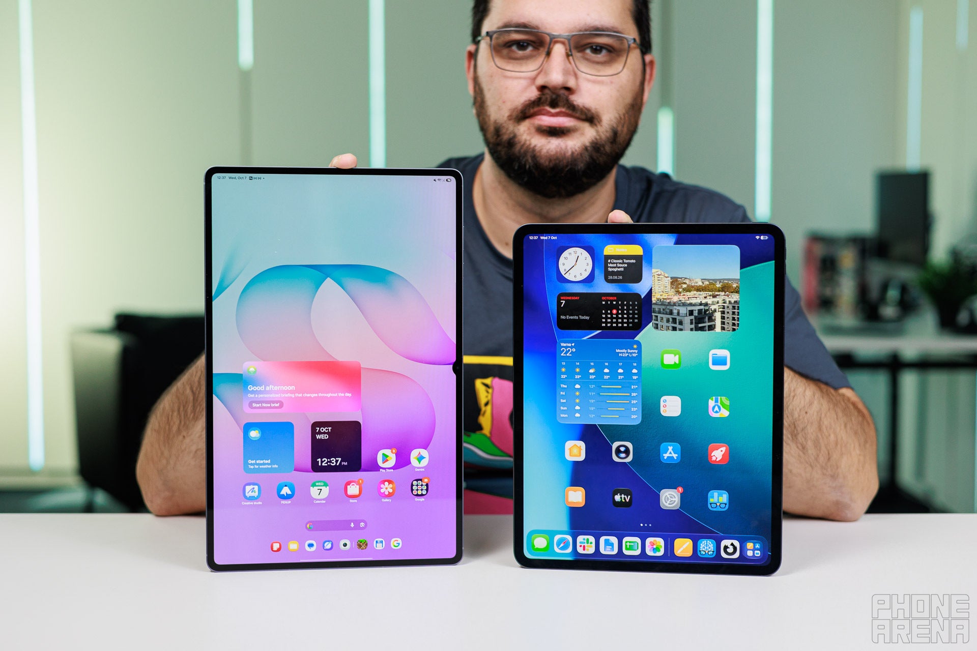 Thin is in. | Image by PhoneArena - Samsung Galaxy Tab S12 Ultra vs Apple iPad Pro M5 13-inch: Which one to get, realistically?