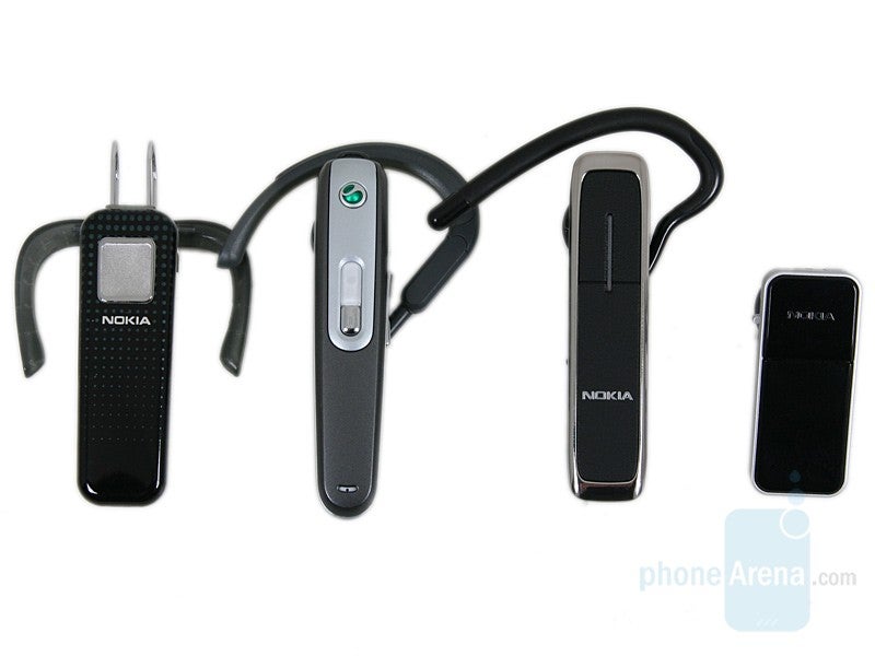 left to right - Nokia BH-301, Sony Ericsson HBH-608, Nokia BH-602, Nokia BH-700 - Nokia BH-602 Review