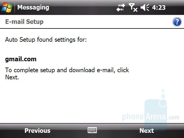 Email Setup - HTC X7510 Advantage Review
