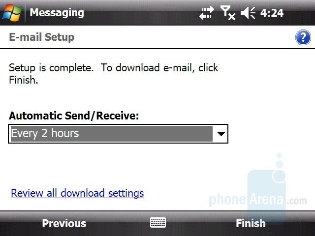 Email Setup - HTC X7510 Advantage Review