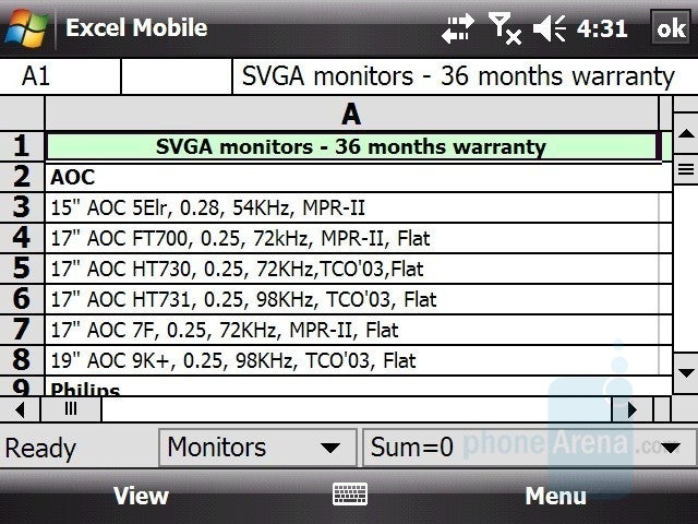 Excel - HTC X7510 Advantage Review