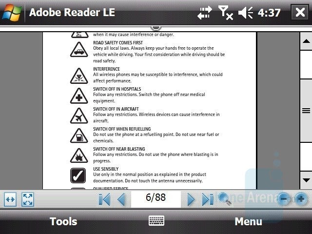 Adobe Reader - HTC X7510 Advantage Review