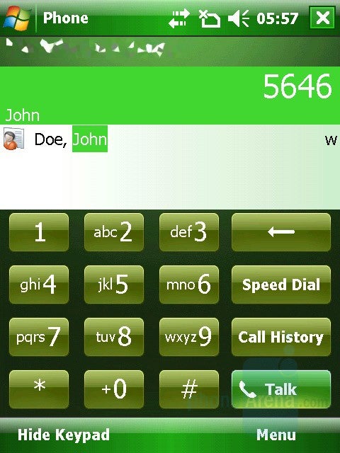 Dialing Screen - Gigabyte GSmart t600 Review