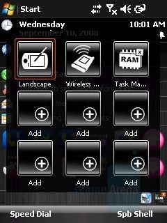 QuickBar shortcuts menu - Eten X610 Review
