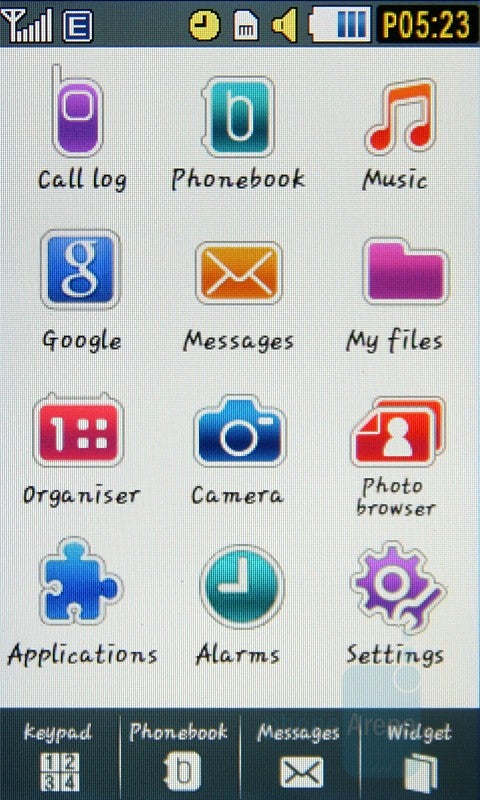 Main menu - Samsung Pixon Review