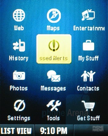Main menu - Samsung Highnote Review