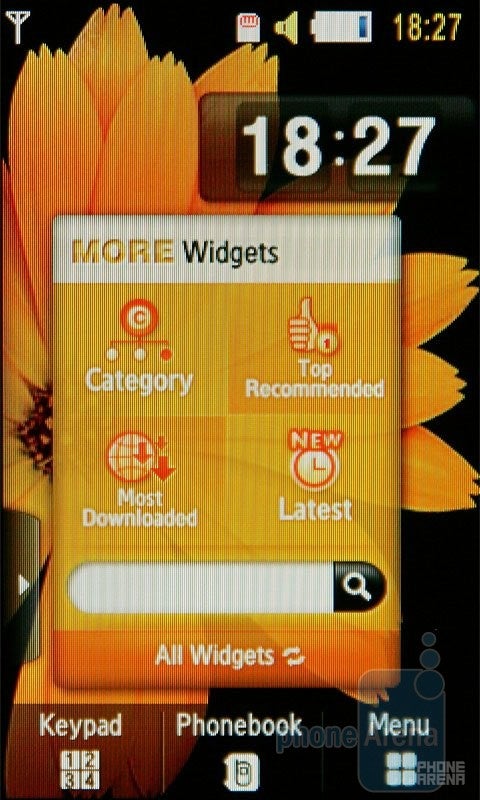 Widget for More widgets - Samsung UltraTOUCH S8300 Review