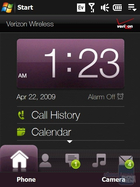Home tab - HTC Touch Diamond CDMA Review